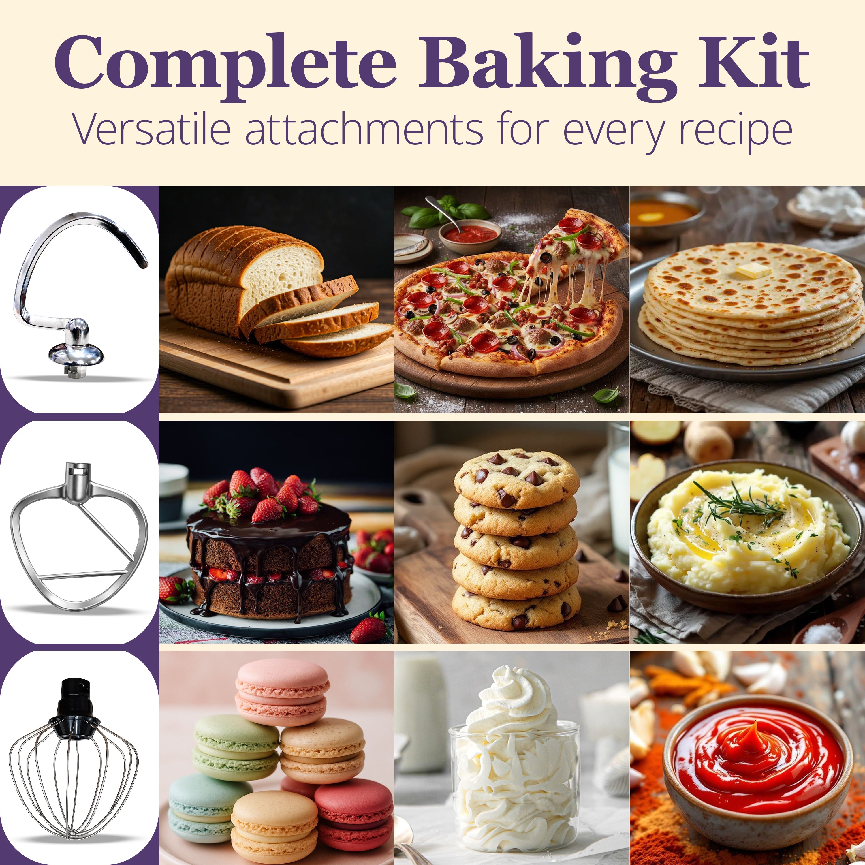 NexLev Stand Mixer |5 L Stainless Steel Bowl | 1500W | Stand Mixer For Baking with 10 Speeds | Whisk, Beater & Dough Hook |100% Copper Motor |For Roti & Cookie Dough, Cake Making & more | ST-01