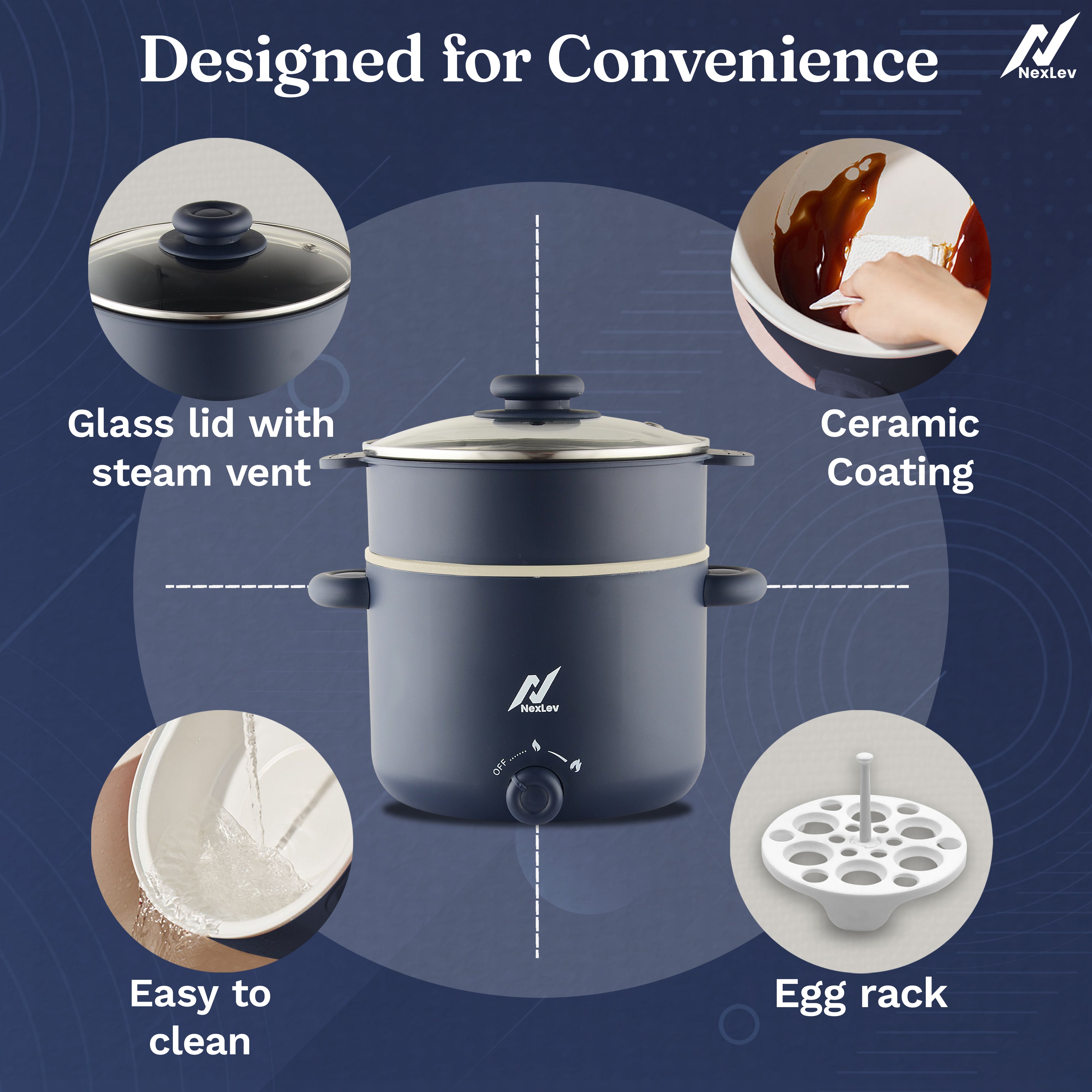 Nexlev Multipurpose Electric Food Kettle KE-02