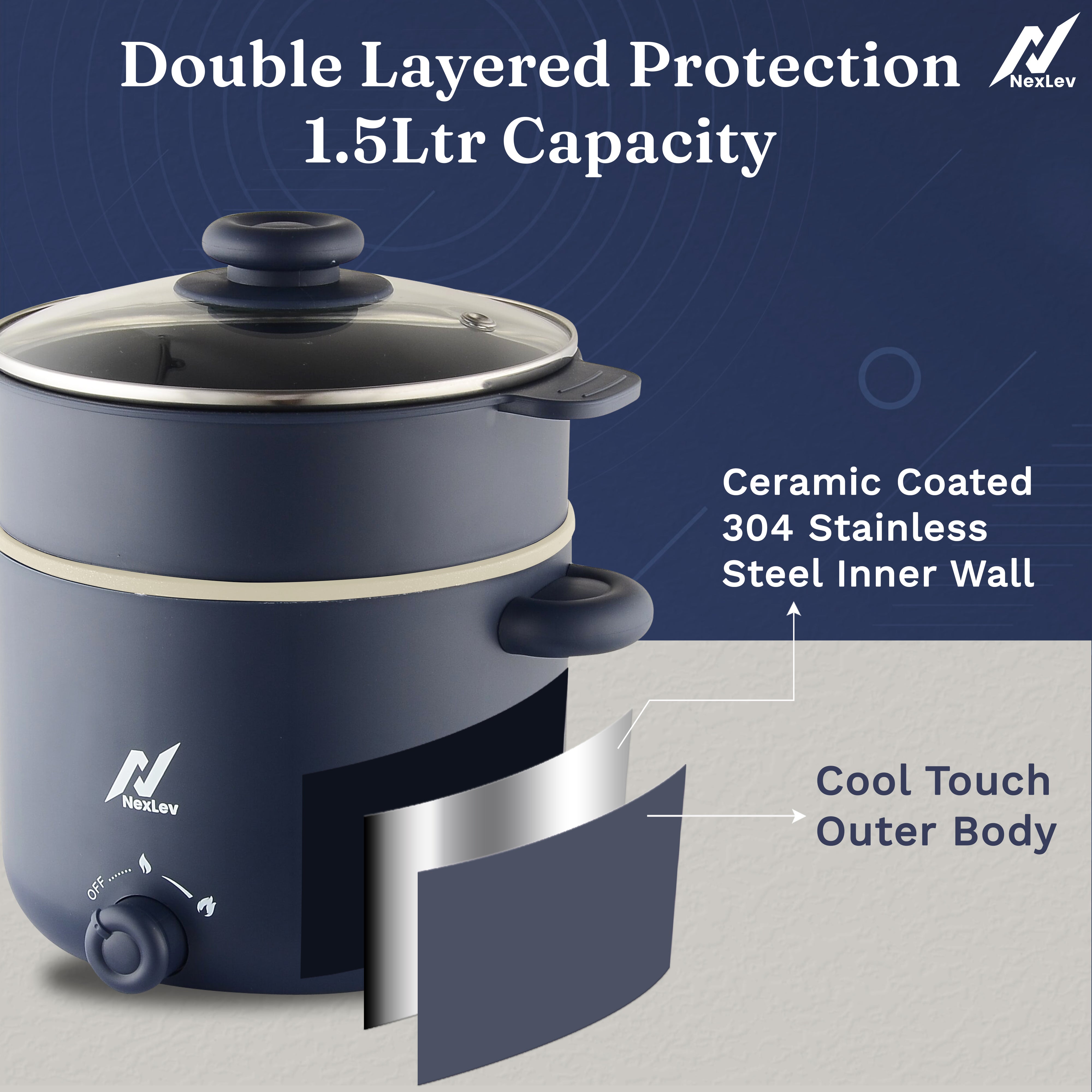 Nexlev Multipurpose Electric Food Kettle KE-02