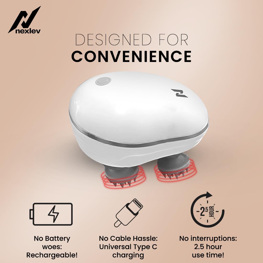 Nexlev-GROW Electric Head & Body Massager | HM-02