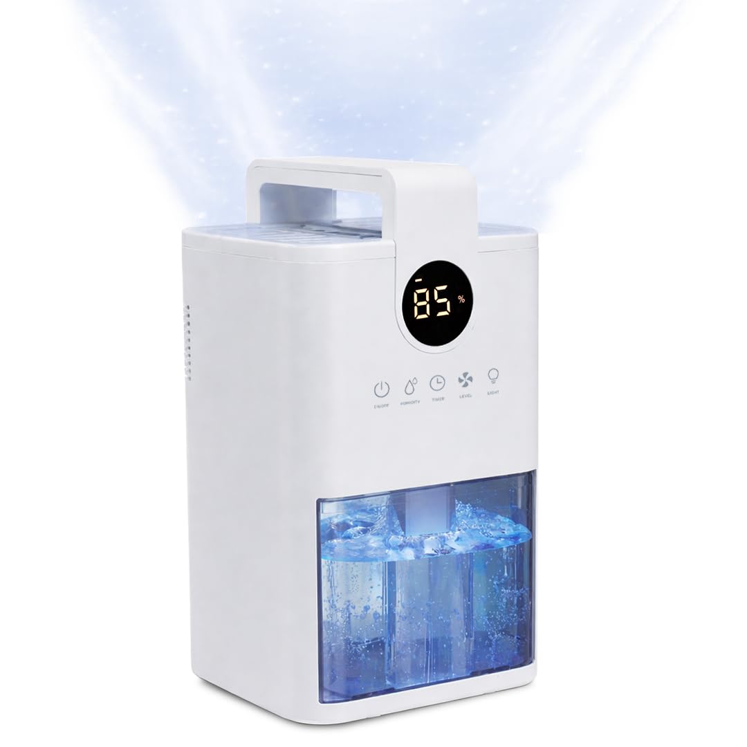 NexLev Dehumidifier for Room Moisture Absorption | 1000ML Tank | Ideal for Mold & Moisture Removal |For Room Wardrobe Kitchen Office| Auto Shut-Off Function| Preset Timer & Humidty Control | DH-01