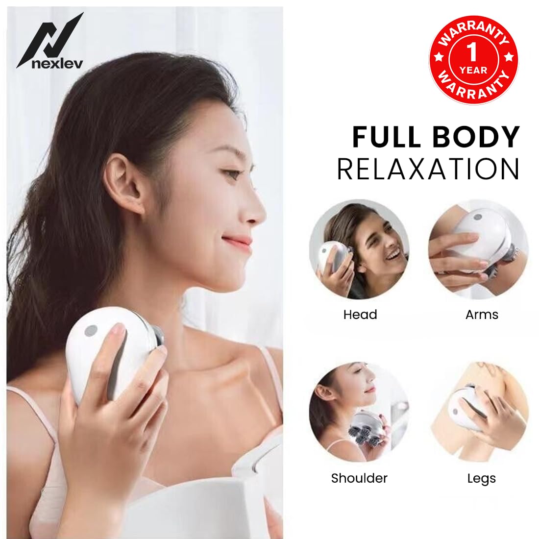 Nexlev-GROW Electric Head & Body Massager | HM-02