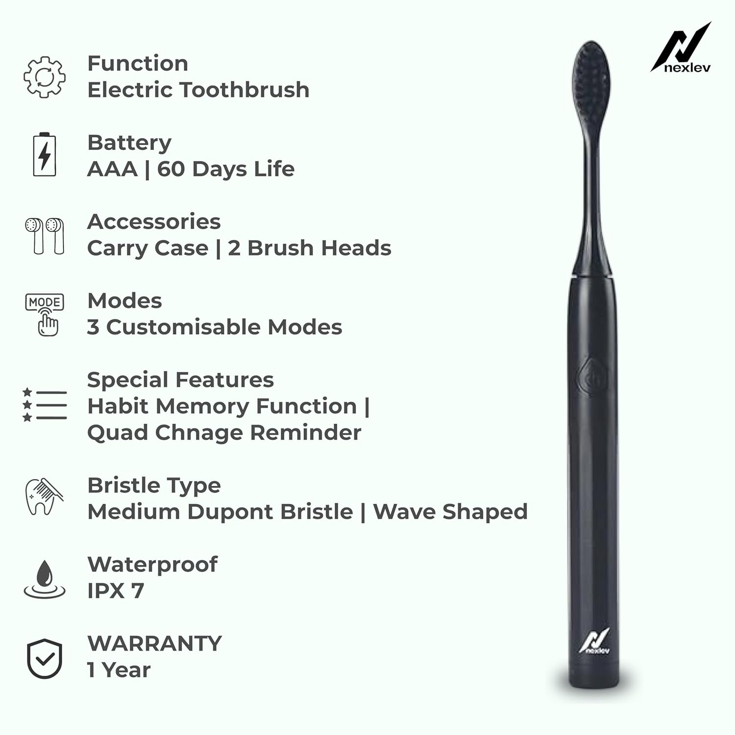 Smart Smile Sonic Electric Toothbrush | ET-01-BK