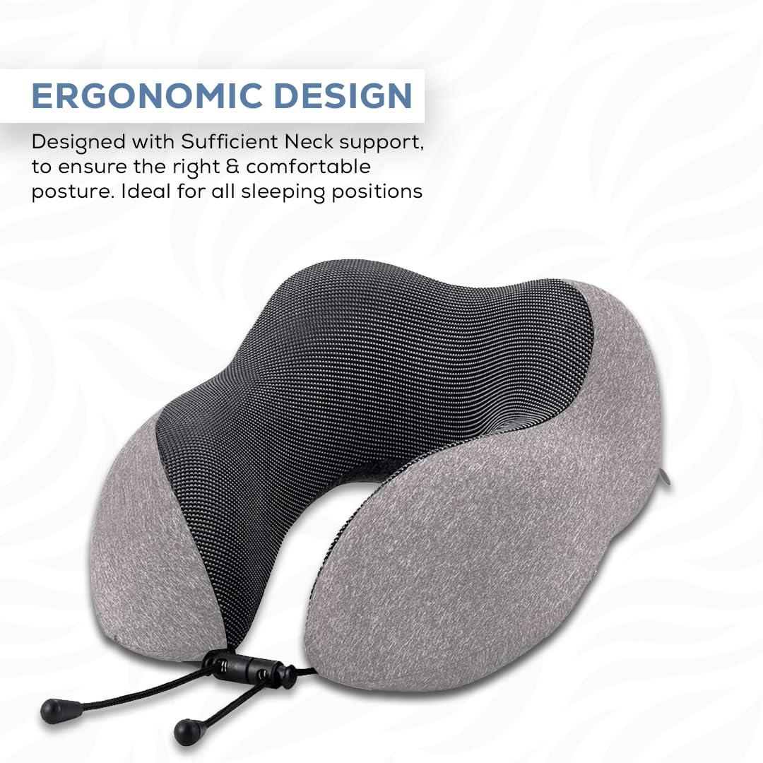 Premium Memory Foam Neck Pillow | NP-03 (Grey)