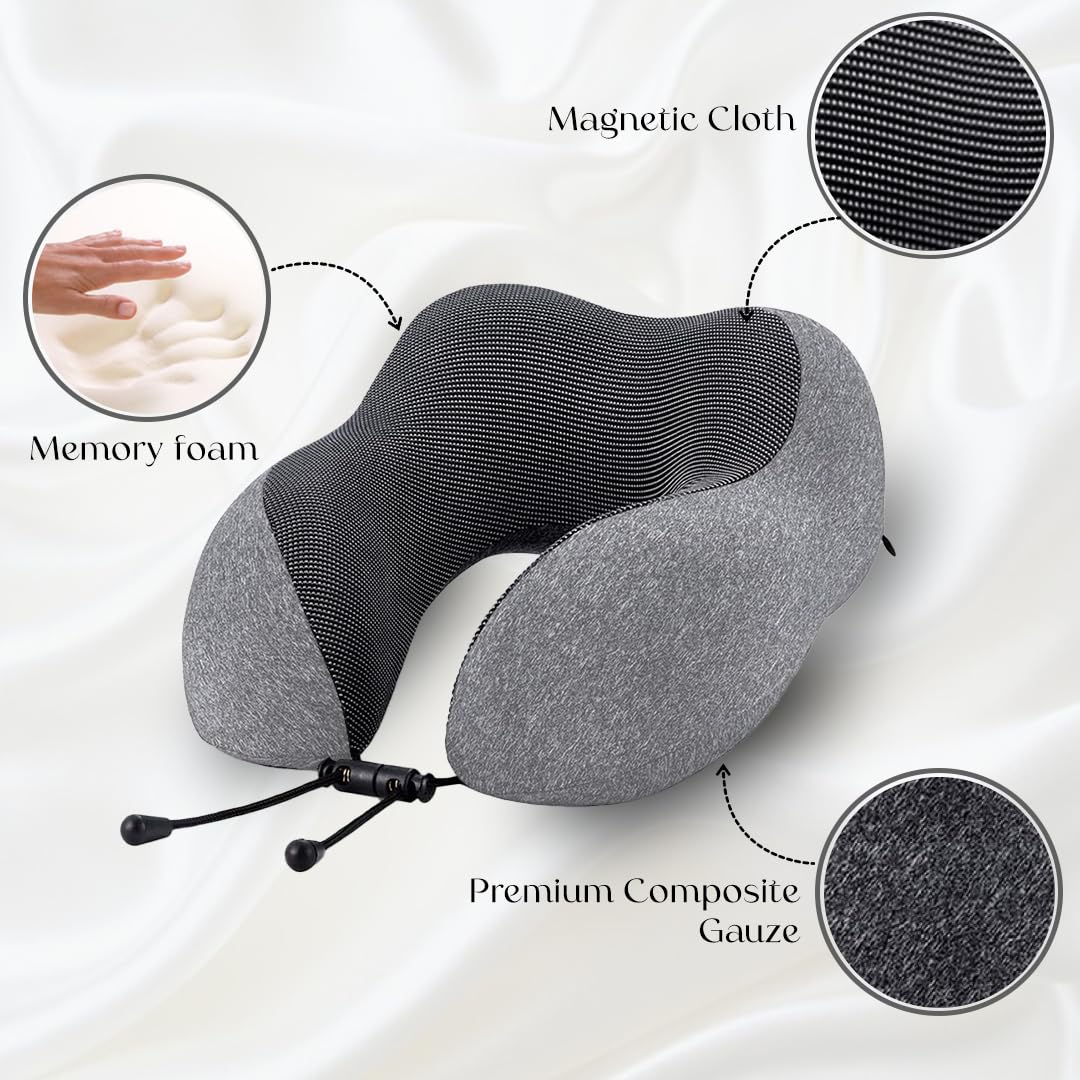 Premium Memory Foam Neck Pillow | NP-03 (Grey)