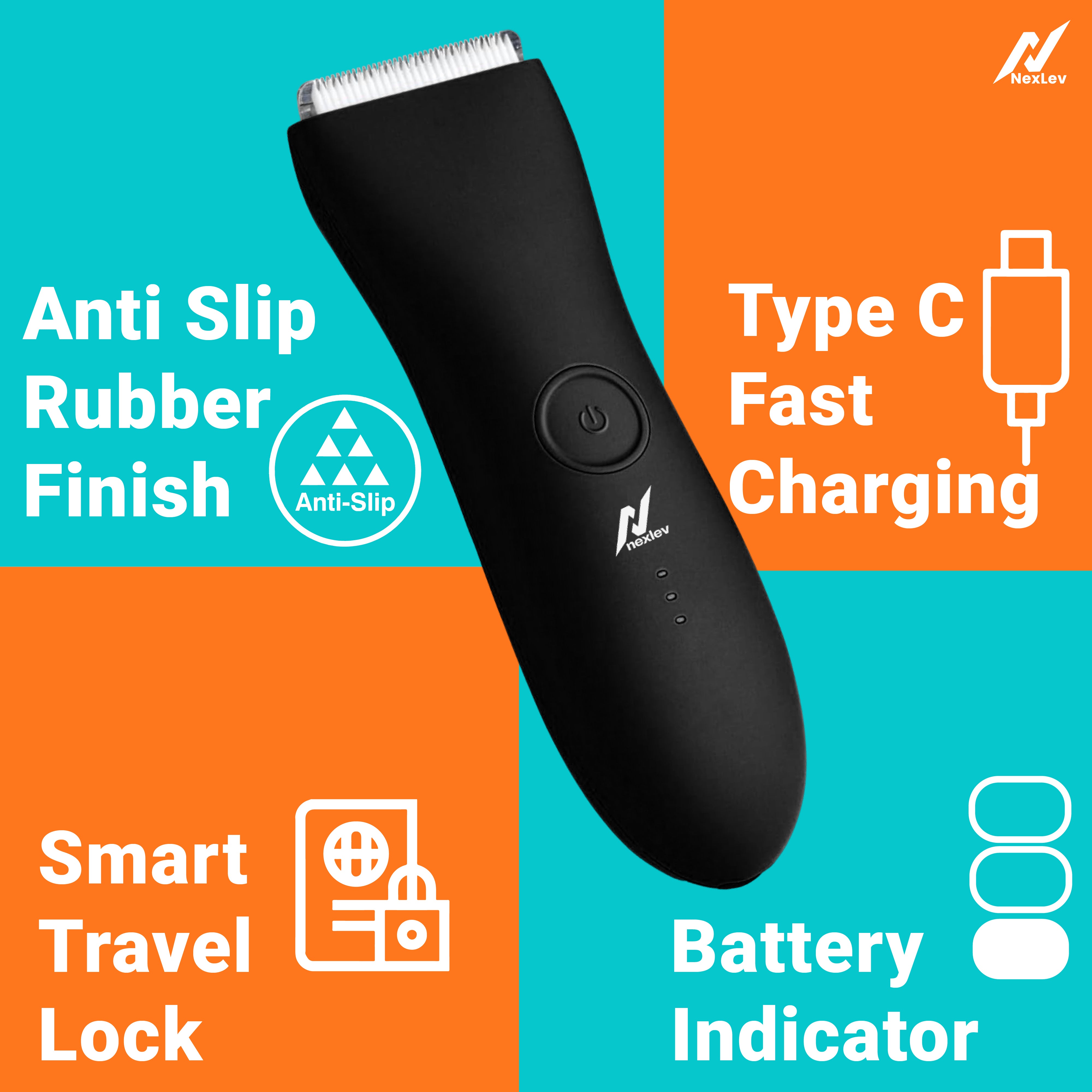 NexLev Body Trimmer | Stainless steel+Safety Ceramic Blade TM-02