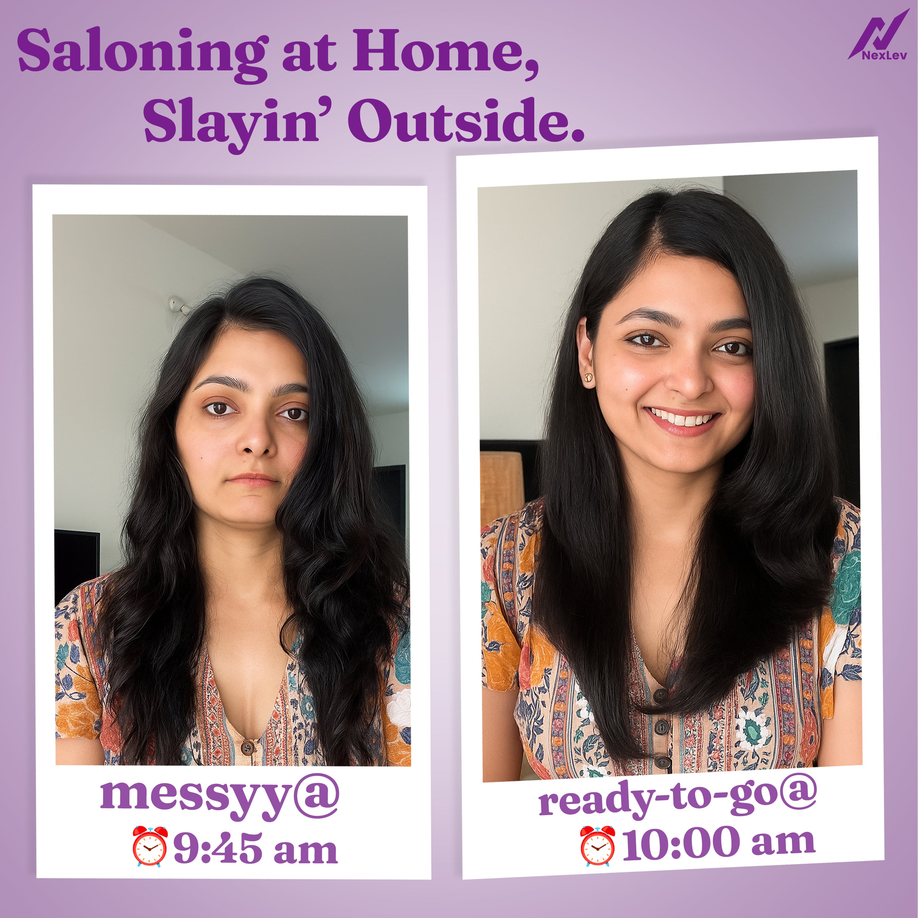 Nexlev IONIC Volumizer Hair Brush V-01 Rose Gold