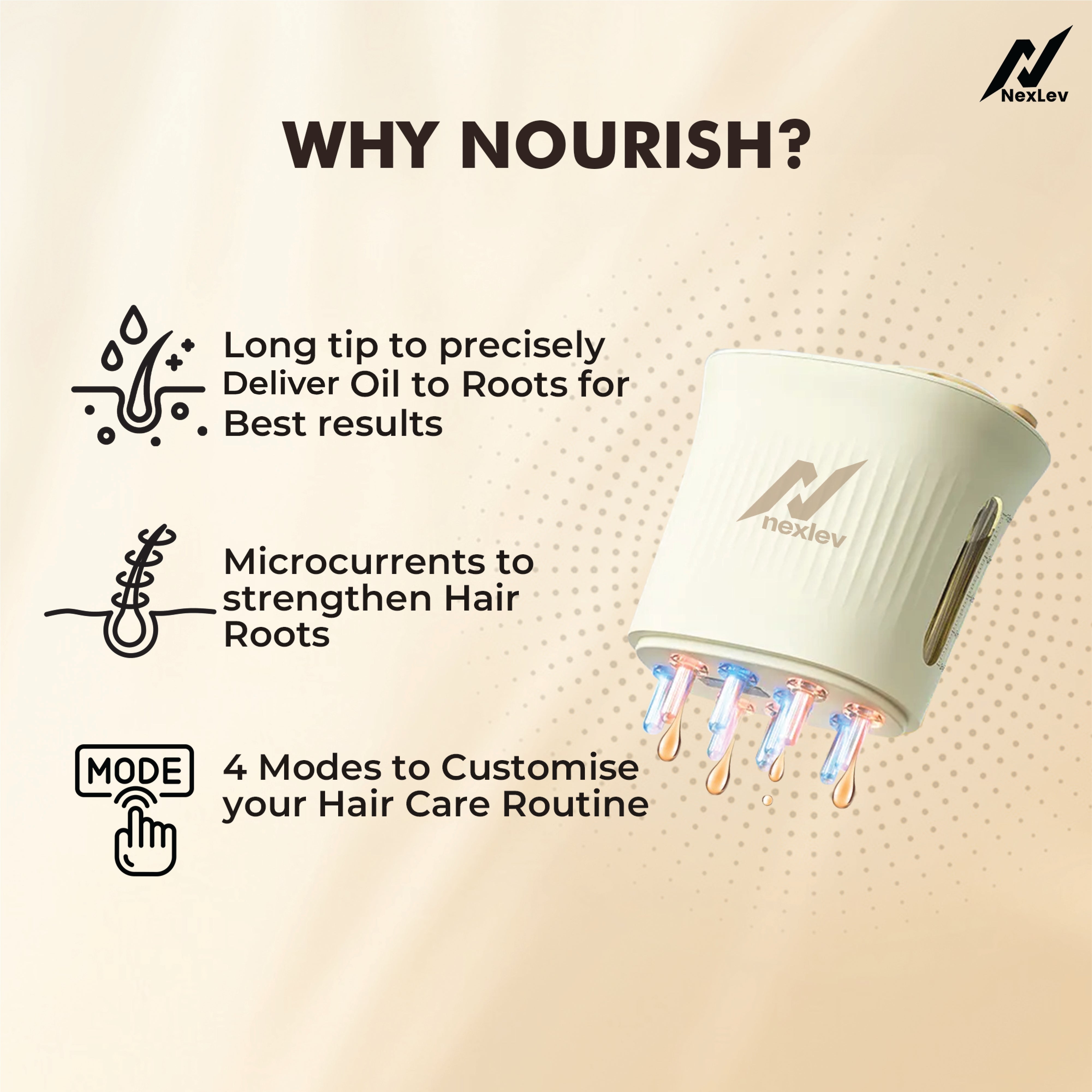NexLev Nourish Hair Oil Applicator EA-01 Pro