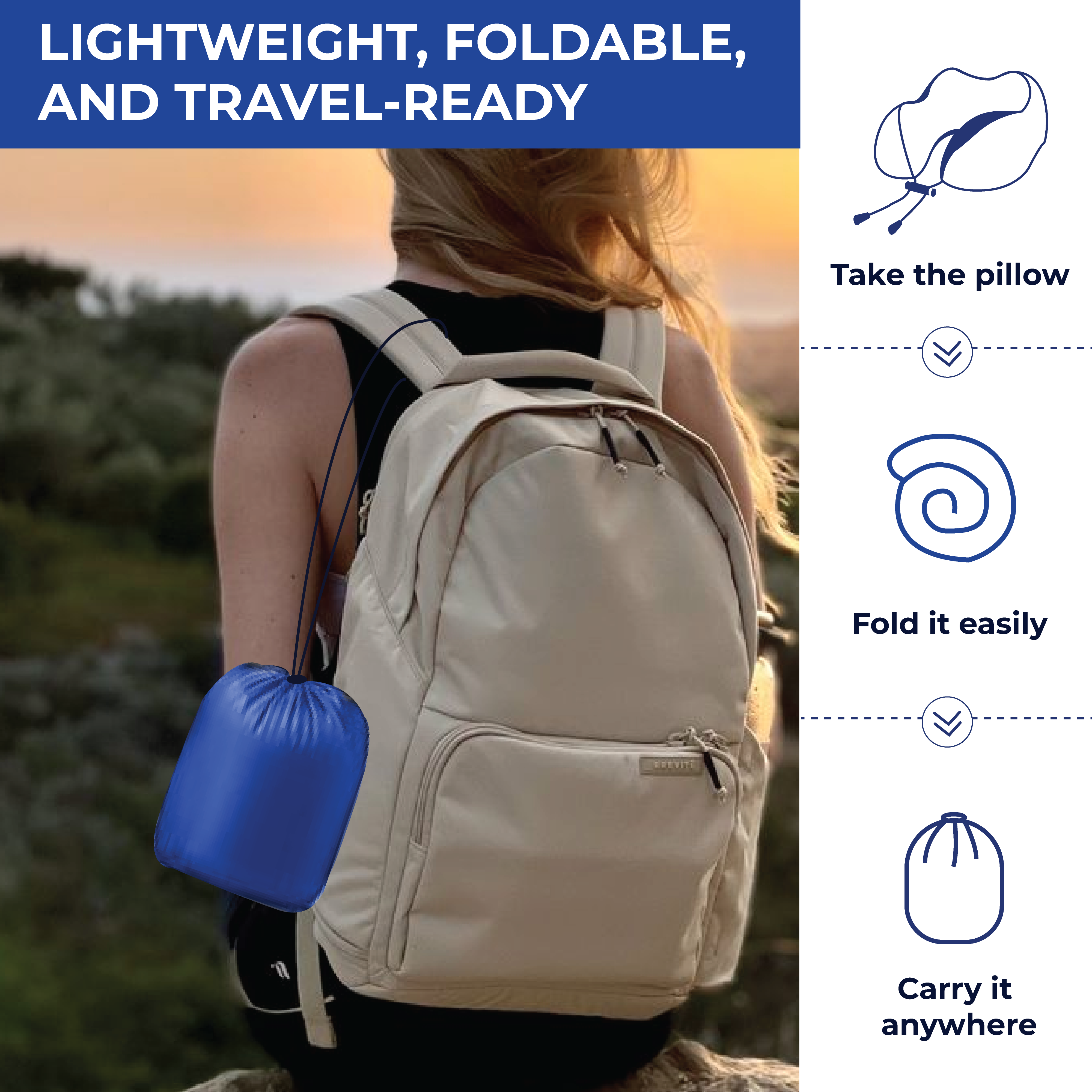 Nexlev Travel Pillow| 100% Pure Memory Foam| Comfortable & Breathable Cover| Machine Washable| Carry Pouch for Storage| NP-02 (CN)