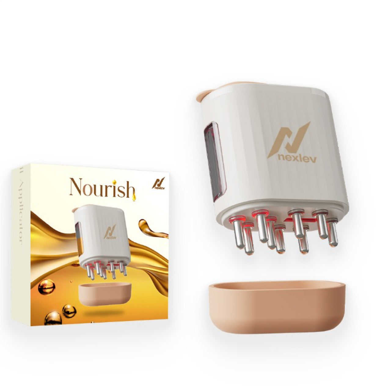 NexLev Nourish Hair Oil Applicator| Red & Blue Light Therapy EA-01 Pro