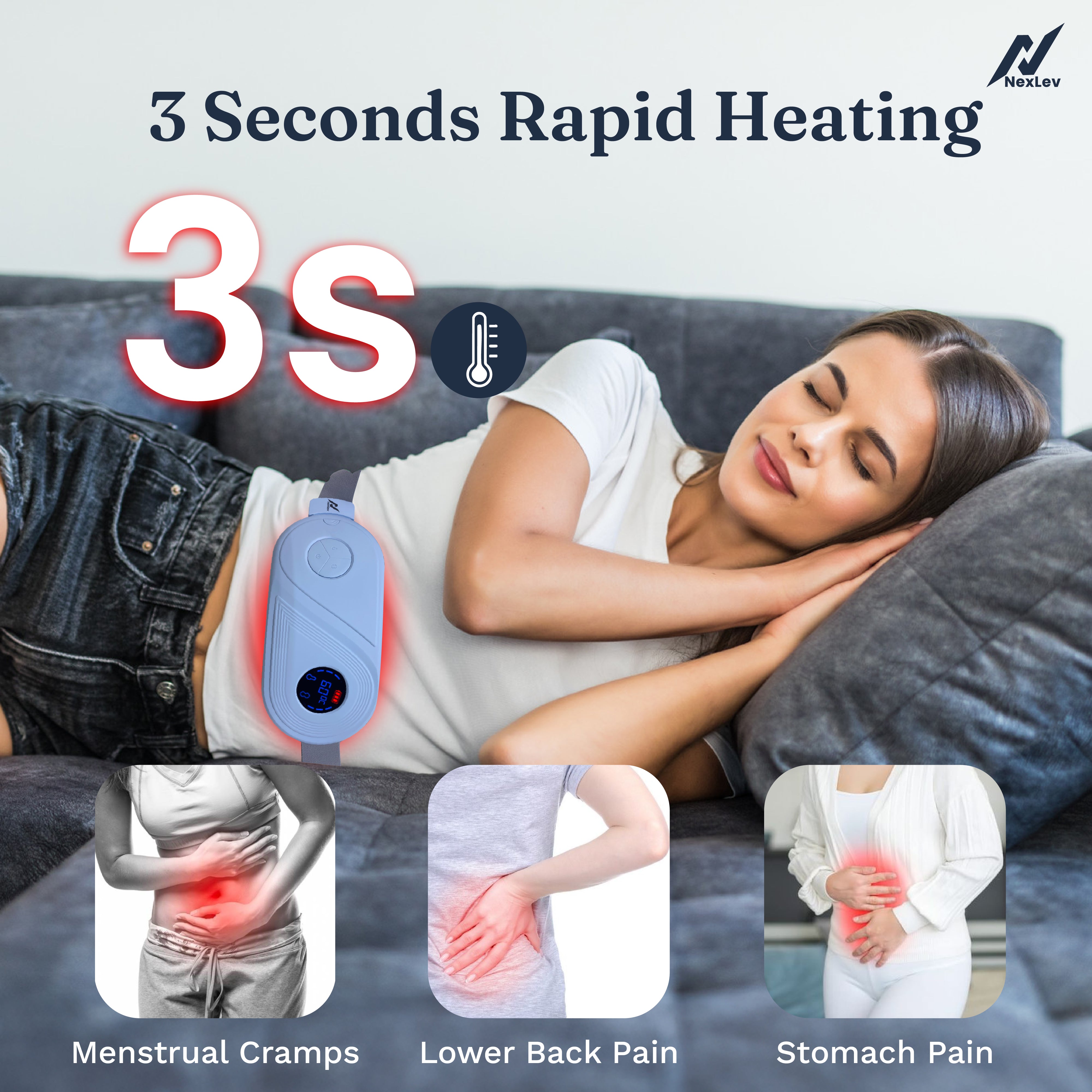NexLev Cordless Electric Heating Pad| CM-01