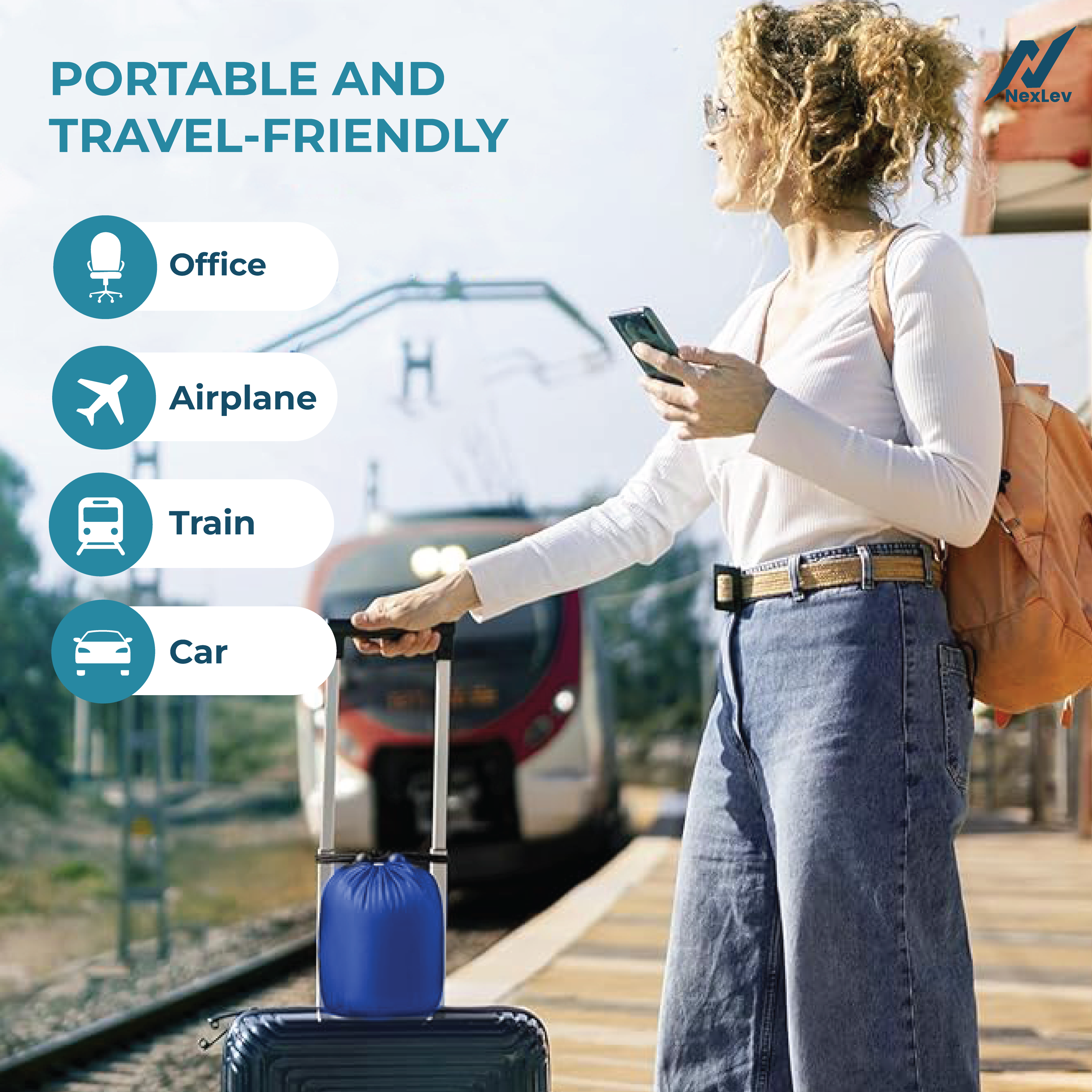 Premium Memory Foam Neck Pillow | NP-01 (Blue)