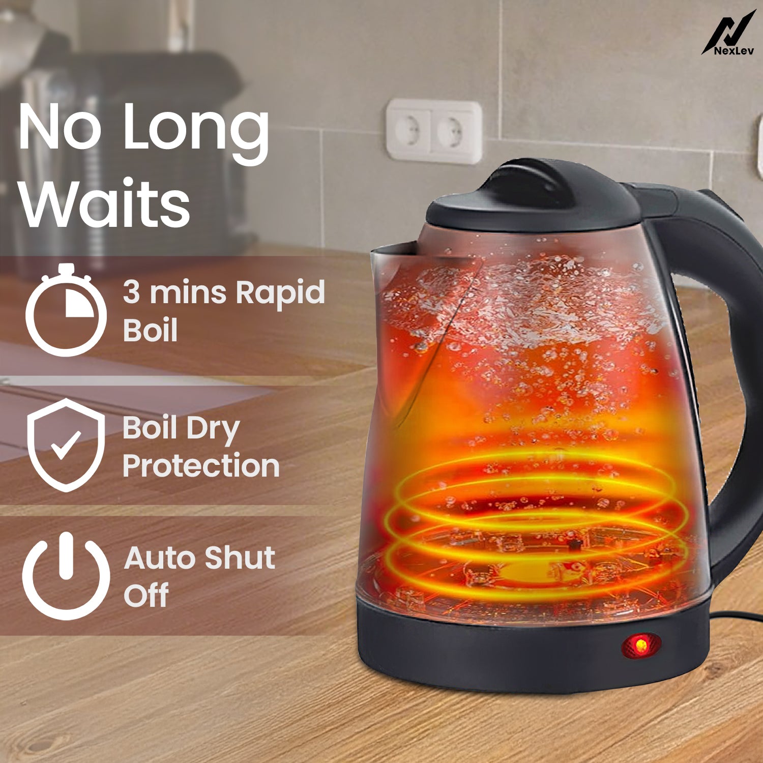 NexLev Water Kettle Grand SS 1.8L Electric Kettle KE-03