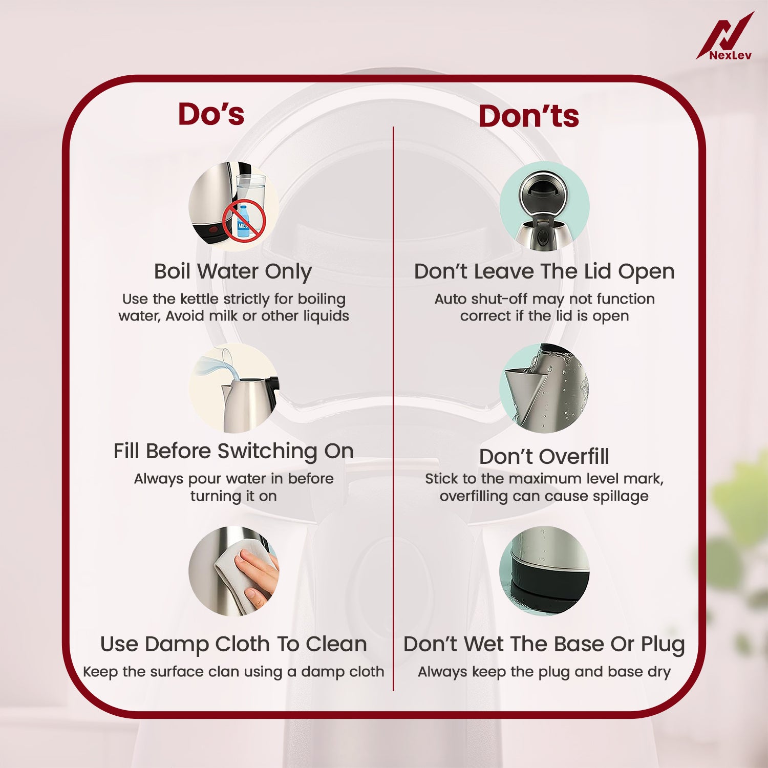 NexLev Water Kettle Grand SS 1.8L Electric Kettle KE-03