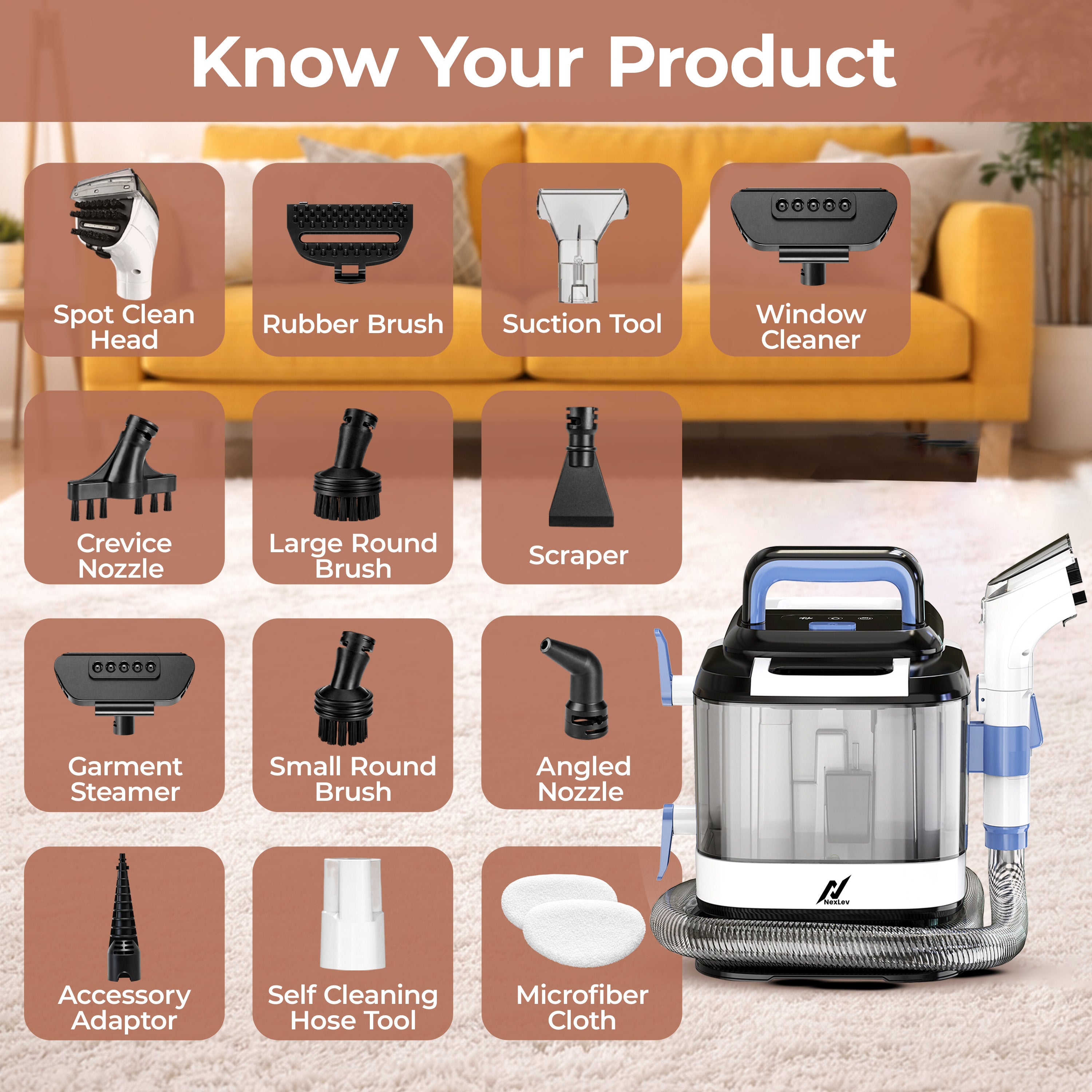 NexLev Spot Cleaner | Hot Water + Steam Modes SP-01