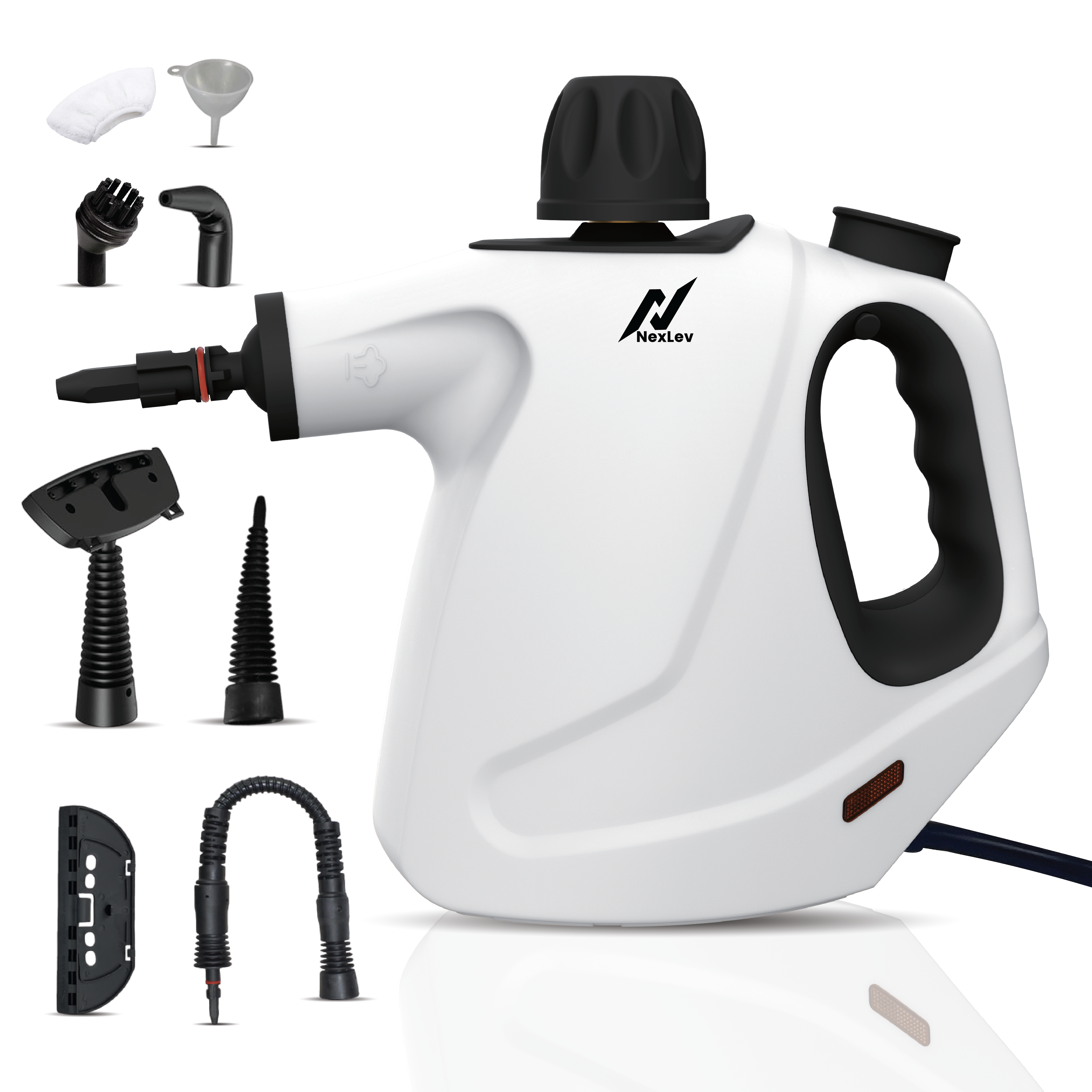 NexLev Steam Cleaner | For Complete Home Kitchen Bathroom Window Car & Office Cleaning | 9 Accessories | 450 ML | 4 Meter Cord | 1000W |SC-05