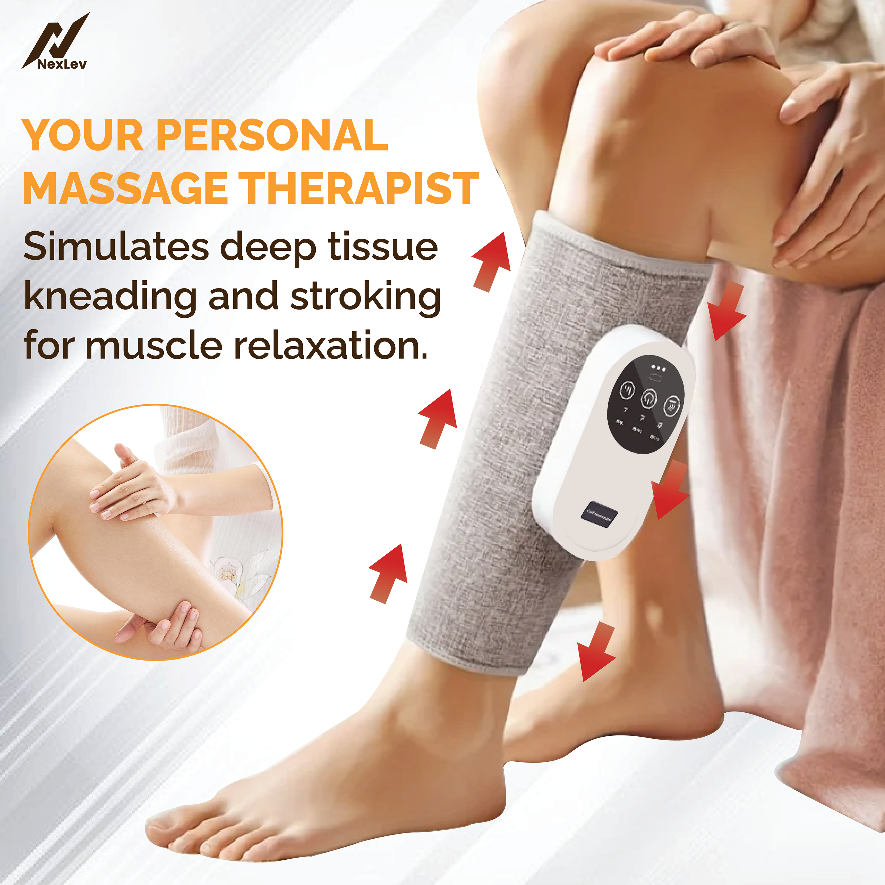 NexLev Calf, Leg & Hand Massager Machine - CFM-01