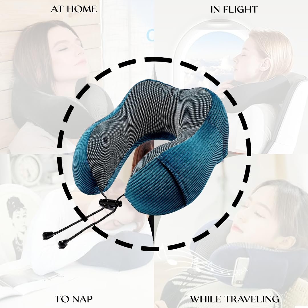 Premium Memory Foam Neck Pillow | NP-01 (Blue)