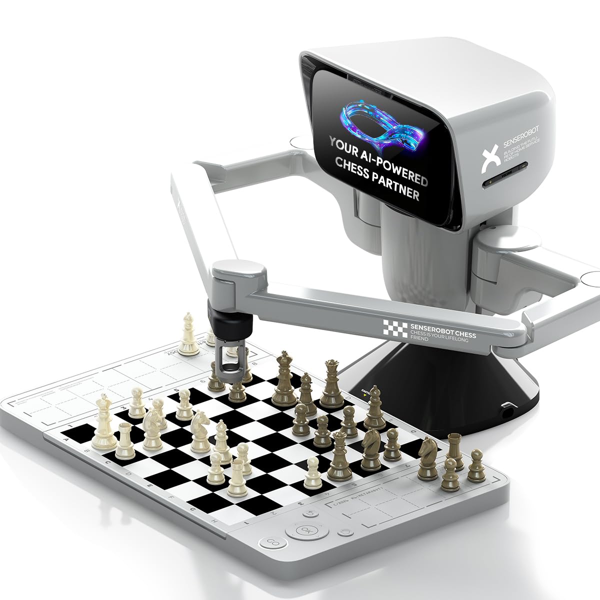 SenseRobot Vega AI Chess Robot – Portable Smart Chess Board with Self-Moving Pieces, Interactive Training & Multi-Level AI Play