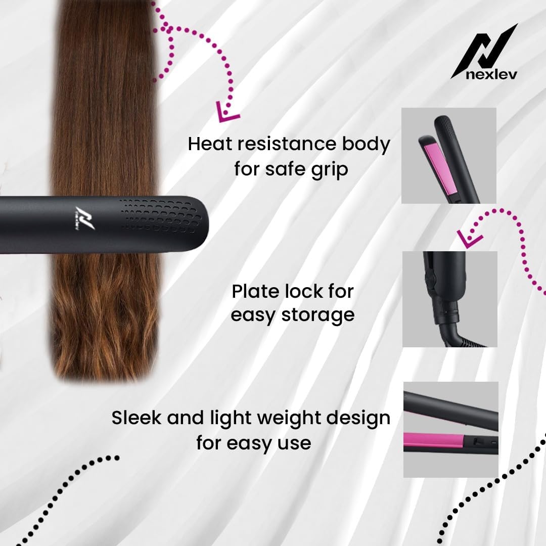 Nexlev Hair Straightener| HS-01 (Black)