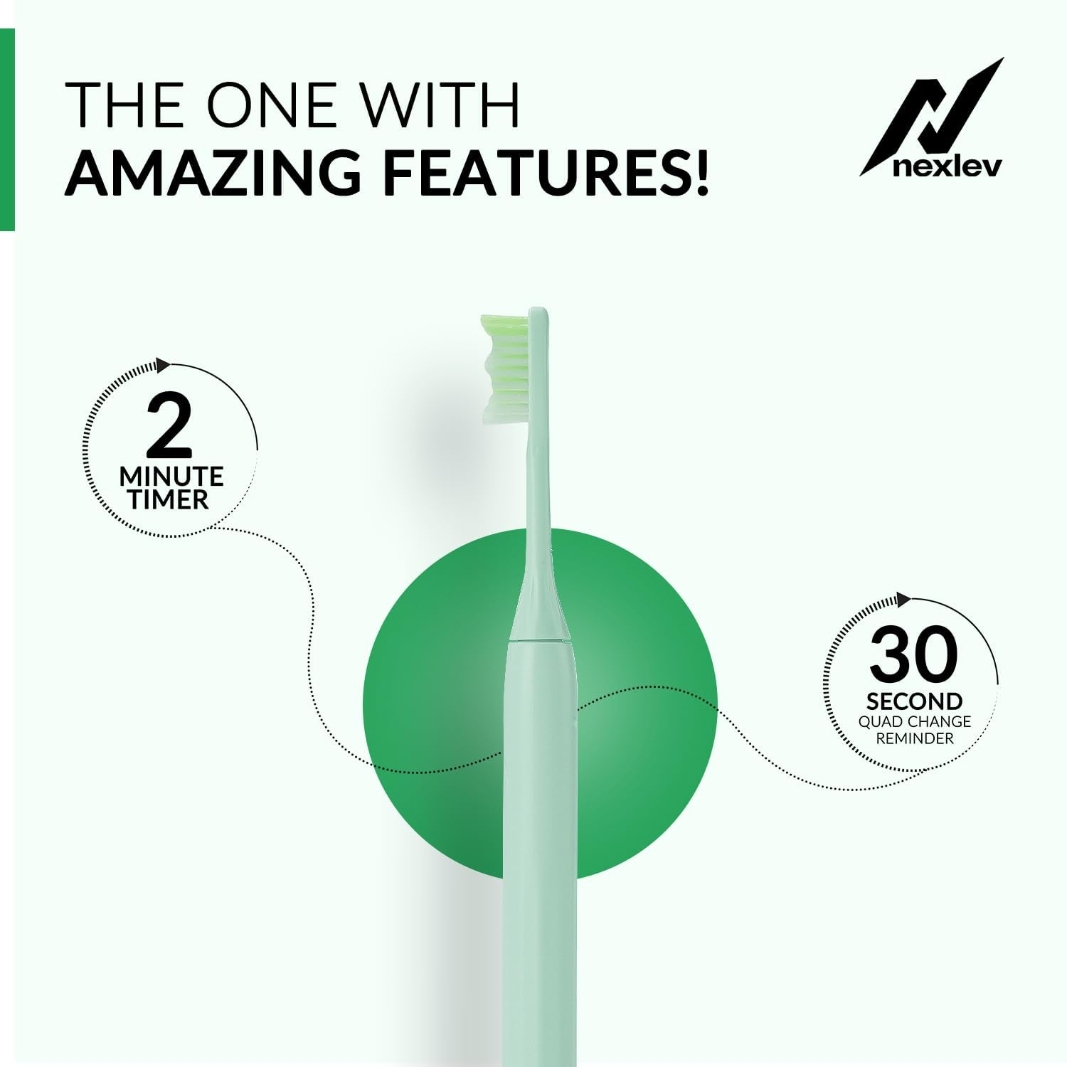 Nexlev Smart Smile Sonic Electric Toothbrush | ET-02-GN_N