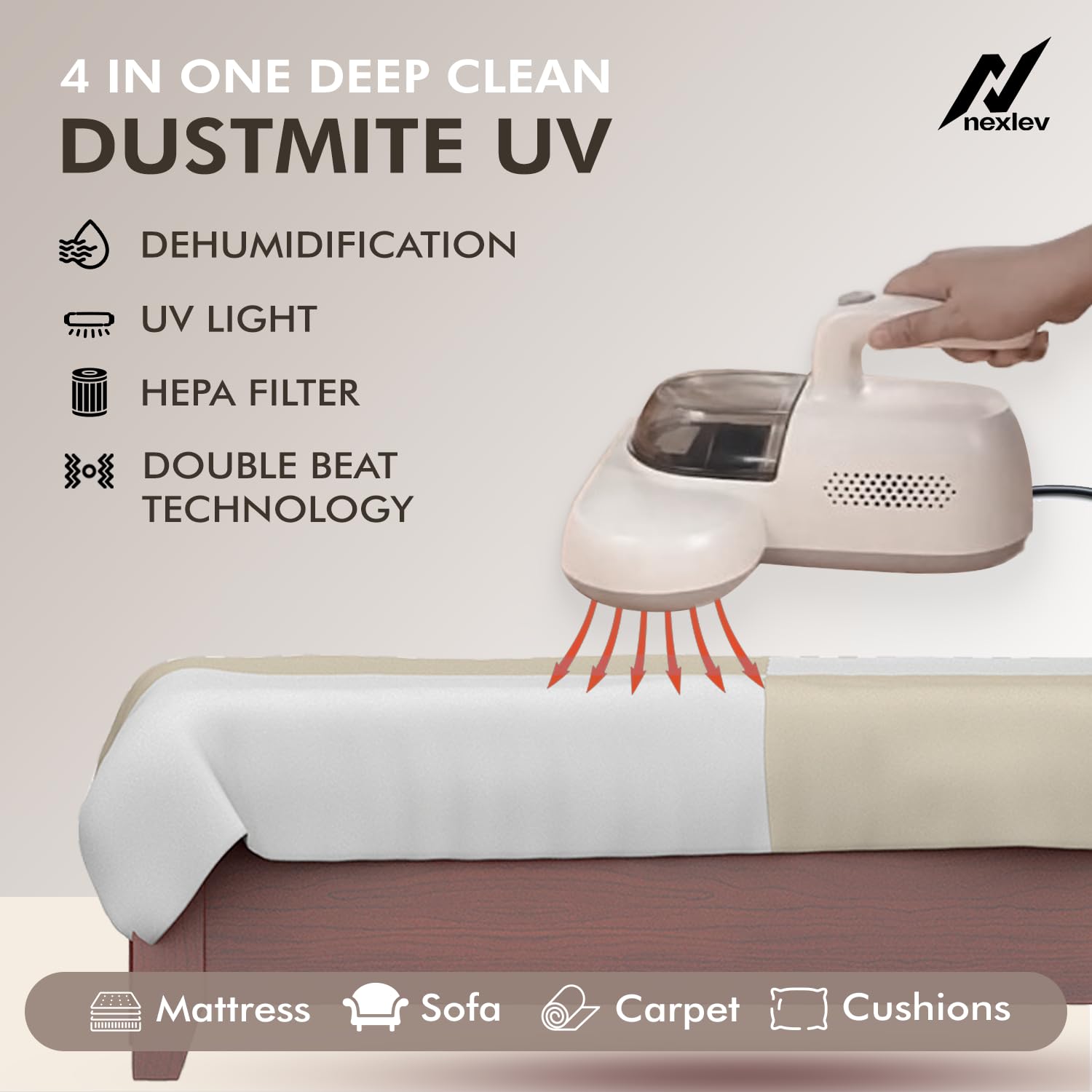 Nexlev Dust Mite UV Bed/Sofa Vacuum | MR-01