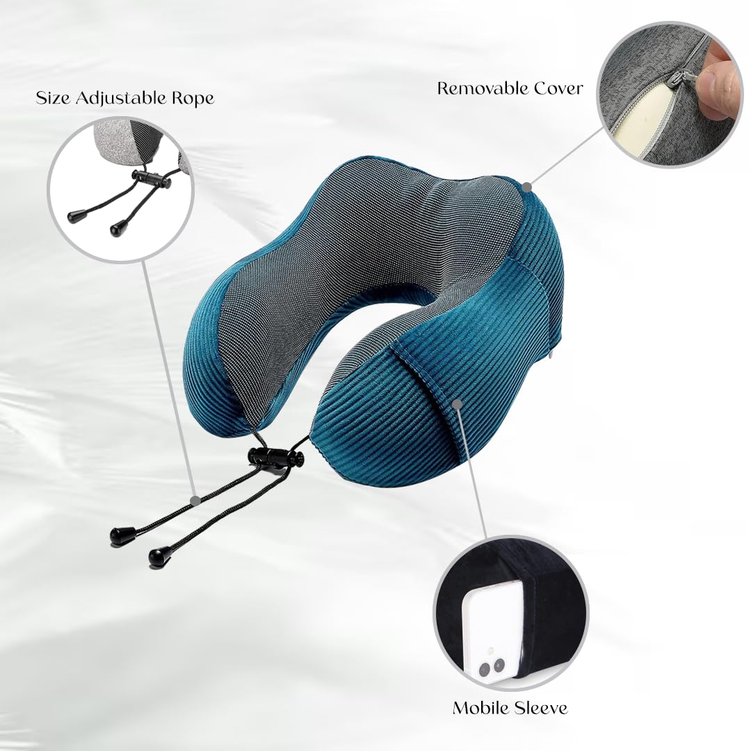 Premium Memory Foam Neck Pillow | NP-01 (Blue)