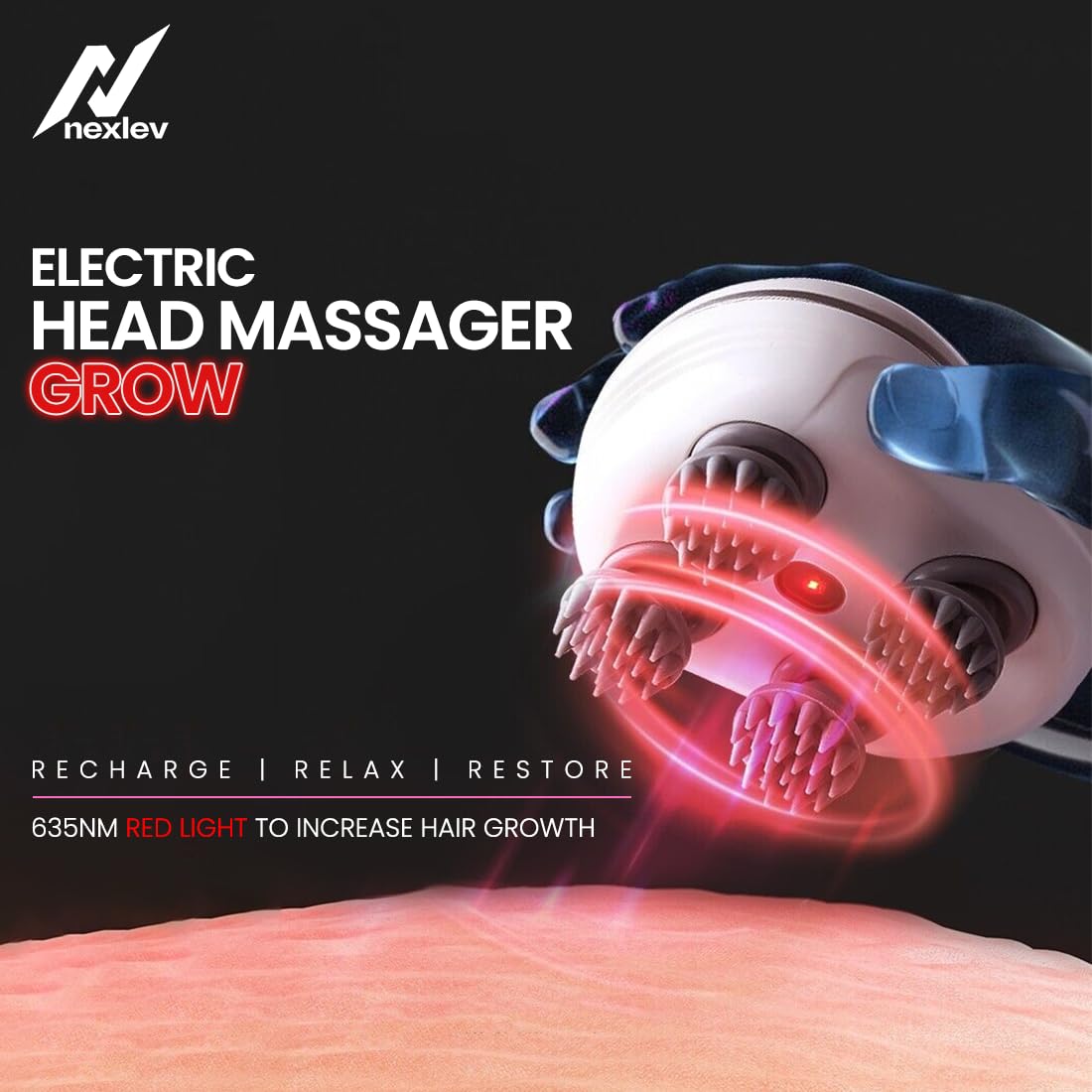 Nexlev-GROW Electric Head & Body Massager | HM-02