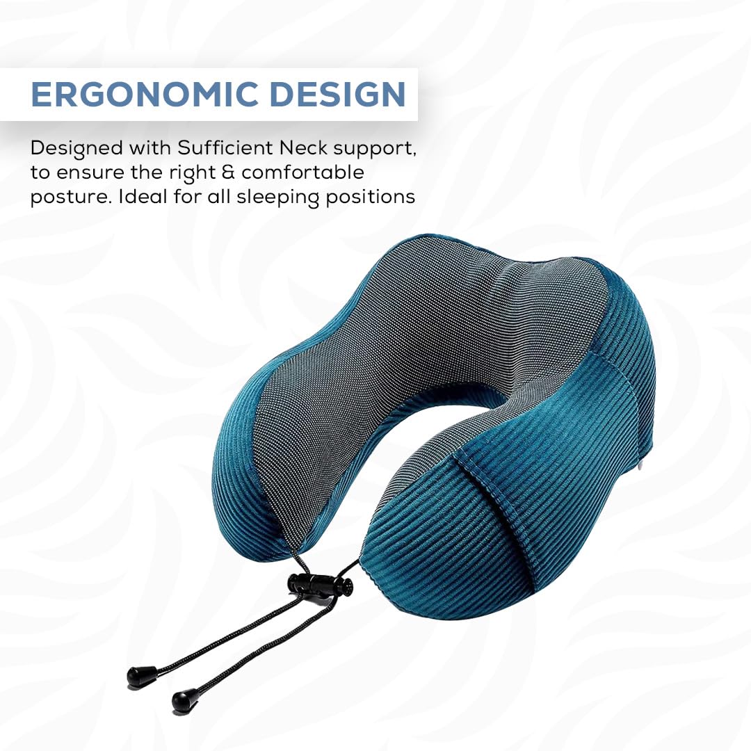 Premium Memory Foam Neck Pillow | NP-01 (Blue)