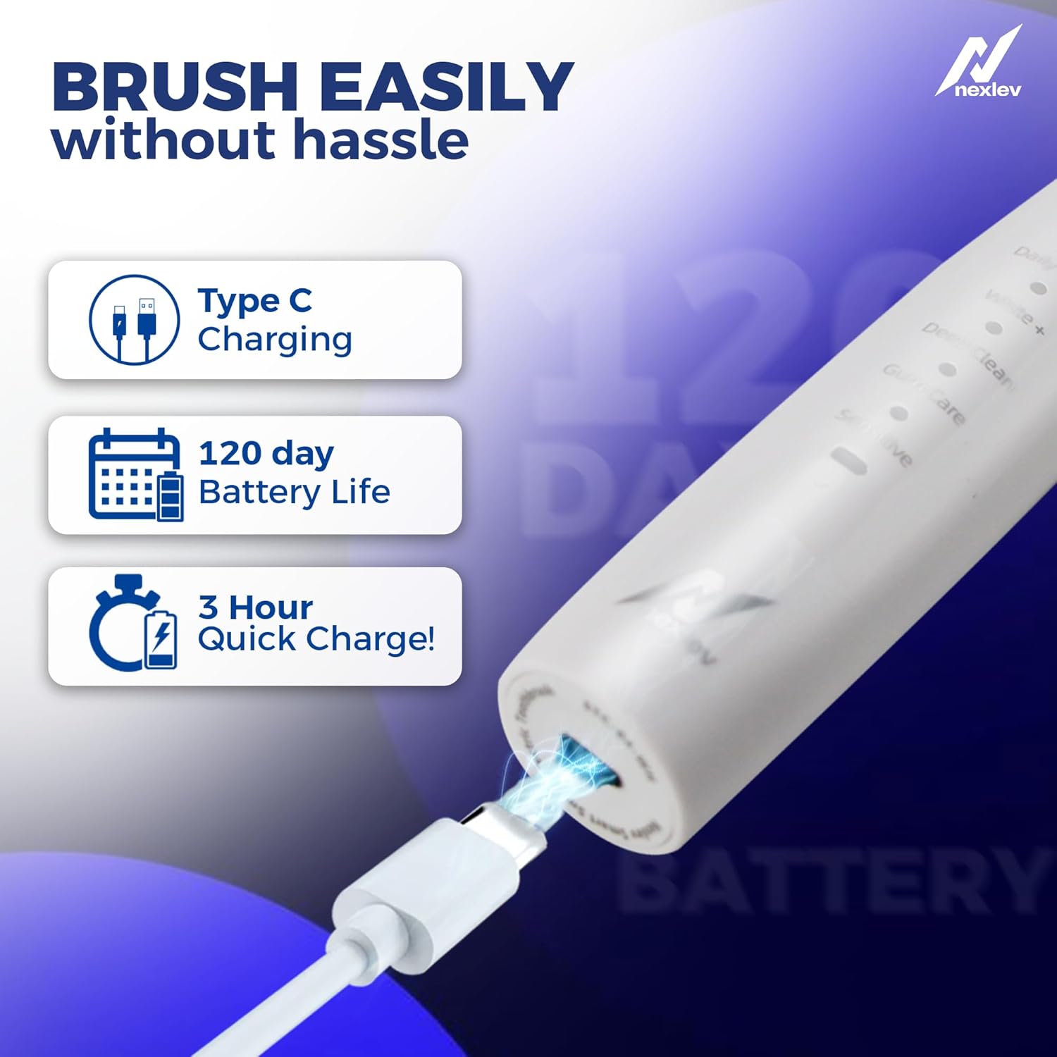 Nexlev Electric Toothbrush - Sparkle Pro - white (ETC-04)