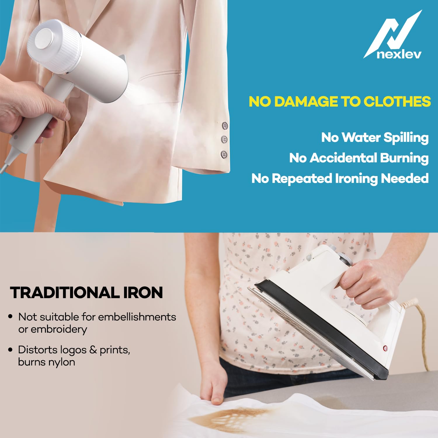 Refurbished -  Nexlev Foldable Garment Steamer for home & travel GS-05