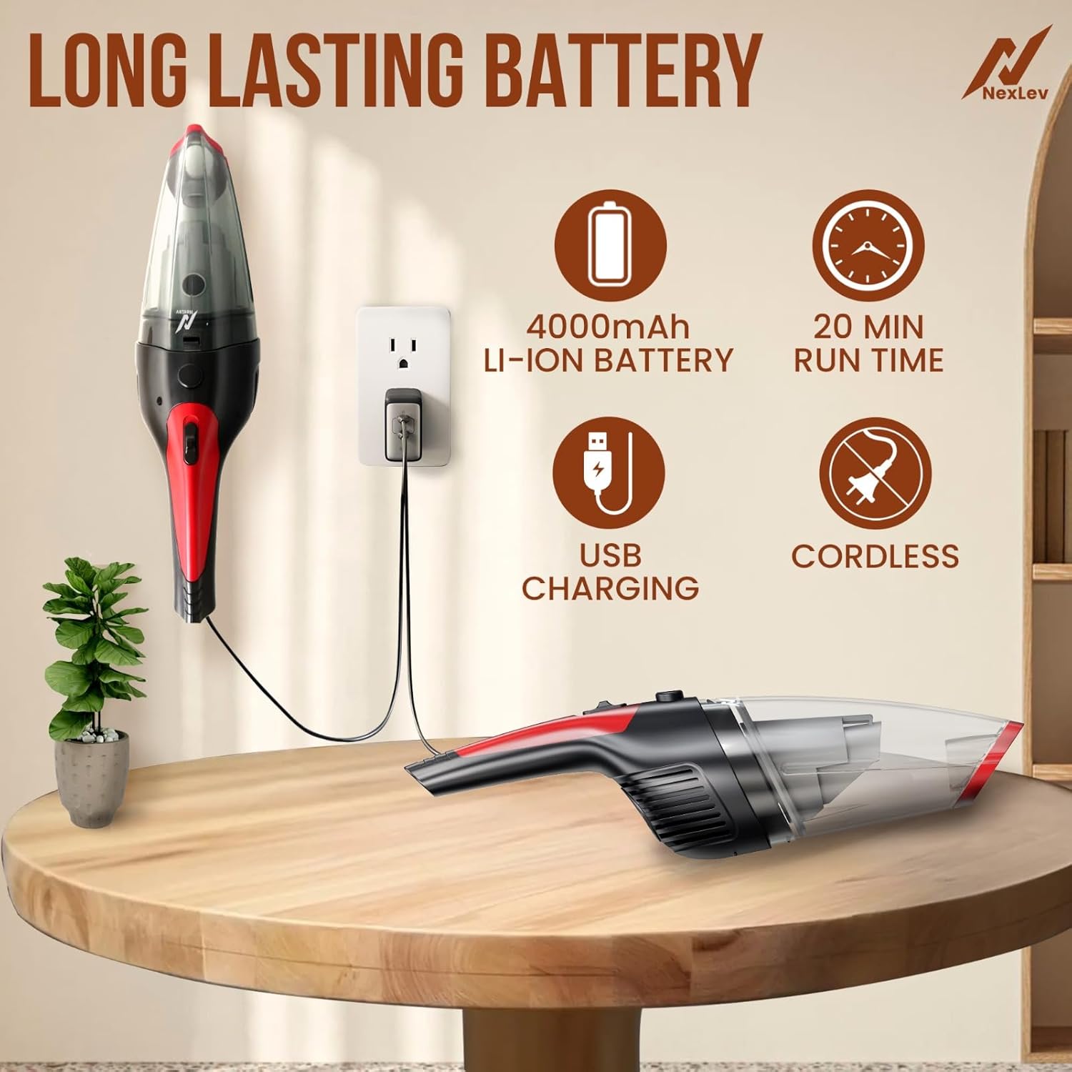 Nexlev Cordless Wet & Dry Vacuum Cleaner for Car & Home | VC-05