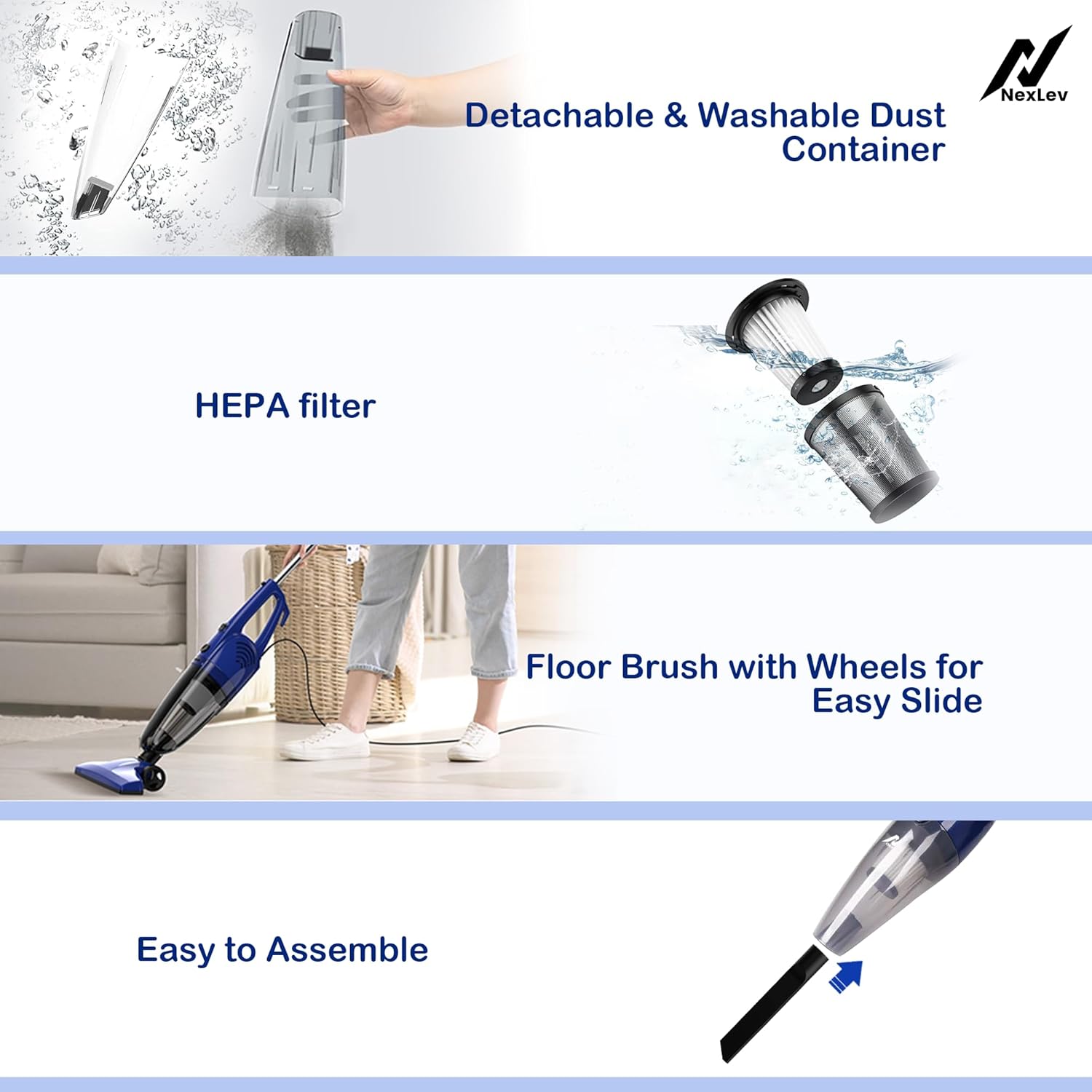NexLev 2-in-1 Stick & Handheld Vacuum Cleaner VC-01
