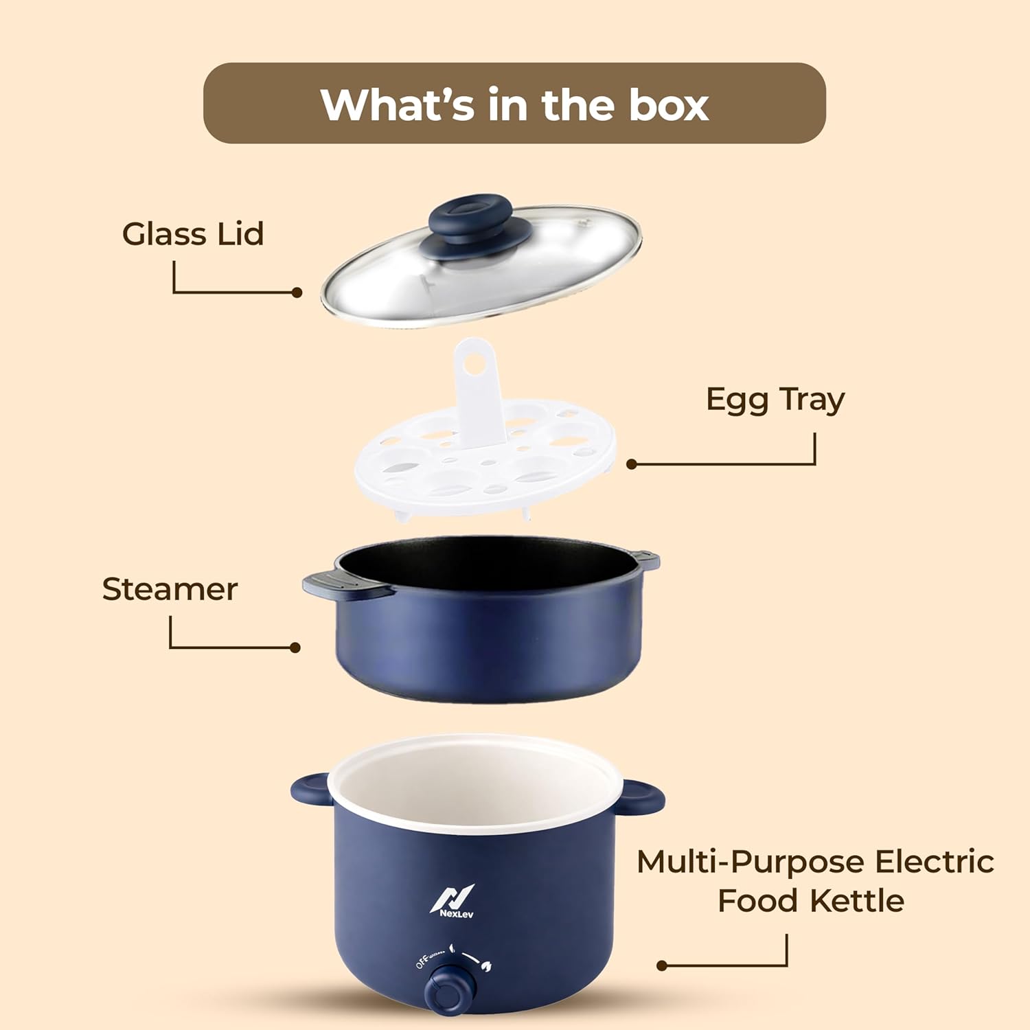 Nexlev Multipurpose Electric Food Kettle KE-02