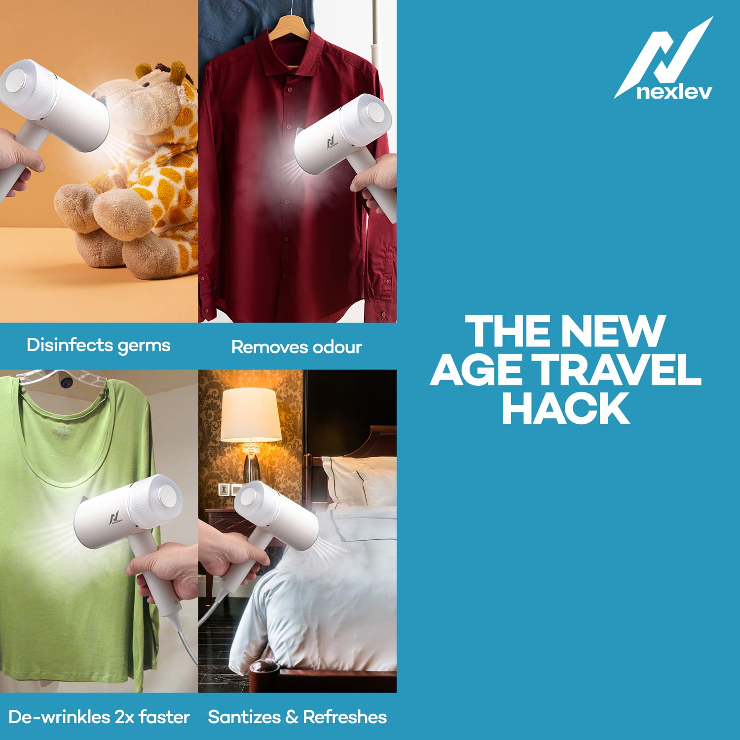 Refurbished -  Nexlev Foldable Garment Steamer for home & travel GS-05