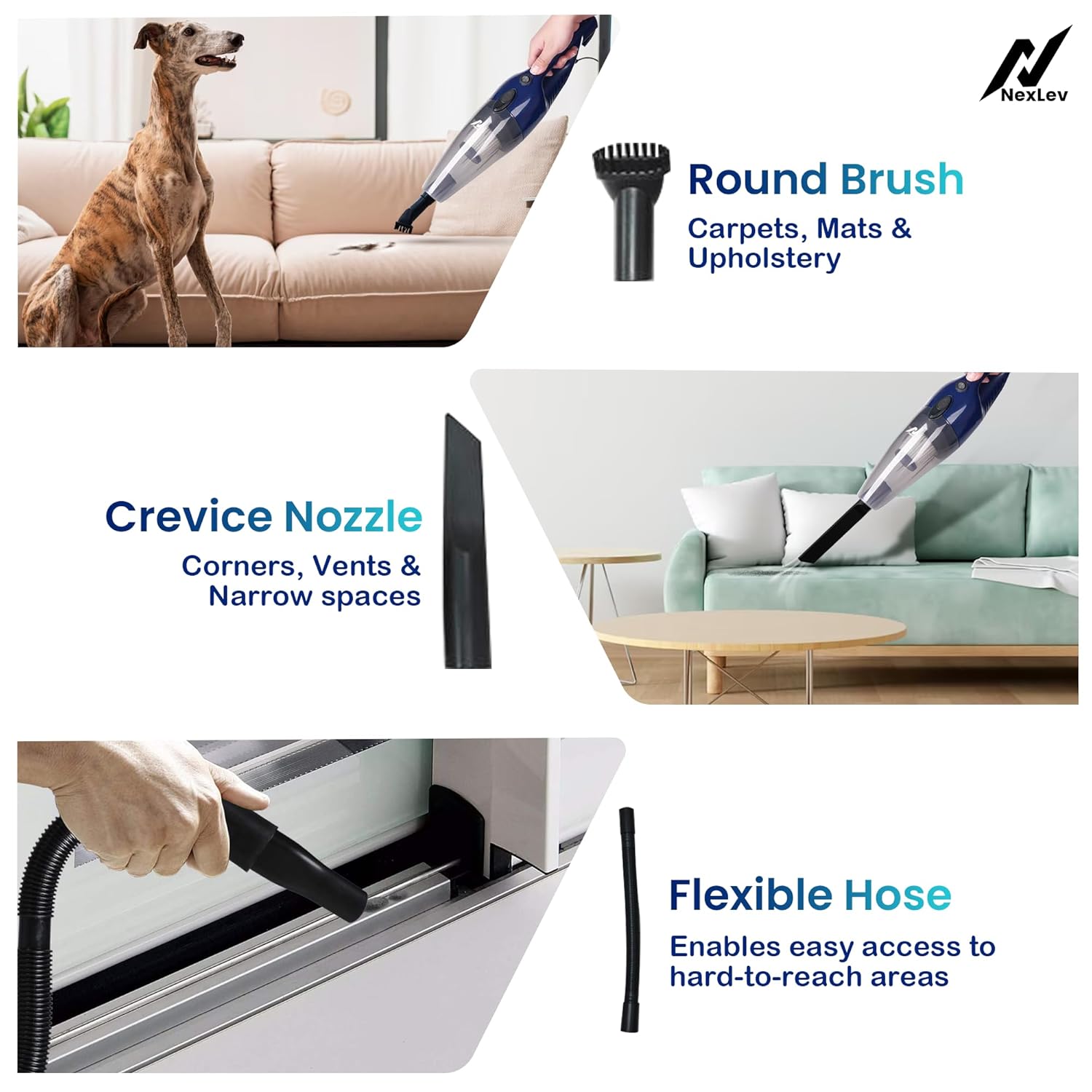 NexLev 2-in-1 Stick & Handheld Vacuum Cleaner | High Power Motor VC-01