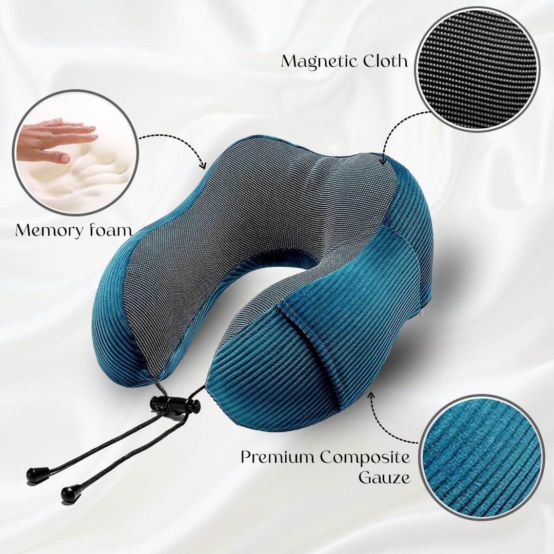 Premium Memory Foam Neck Pillow | NP-01 (Blue)