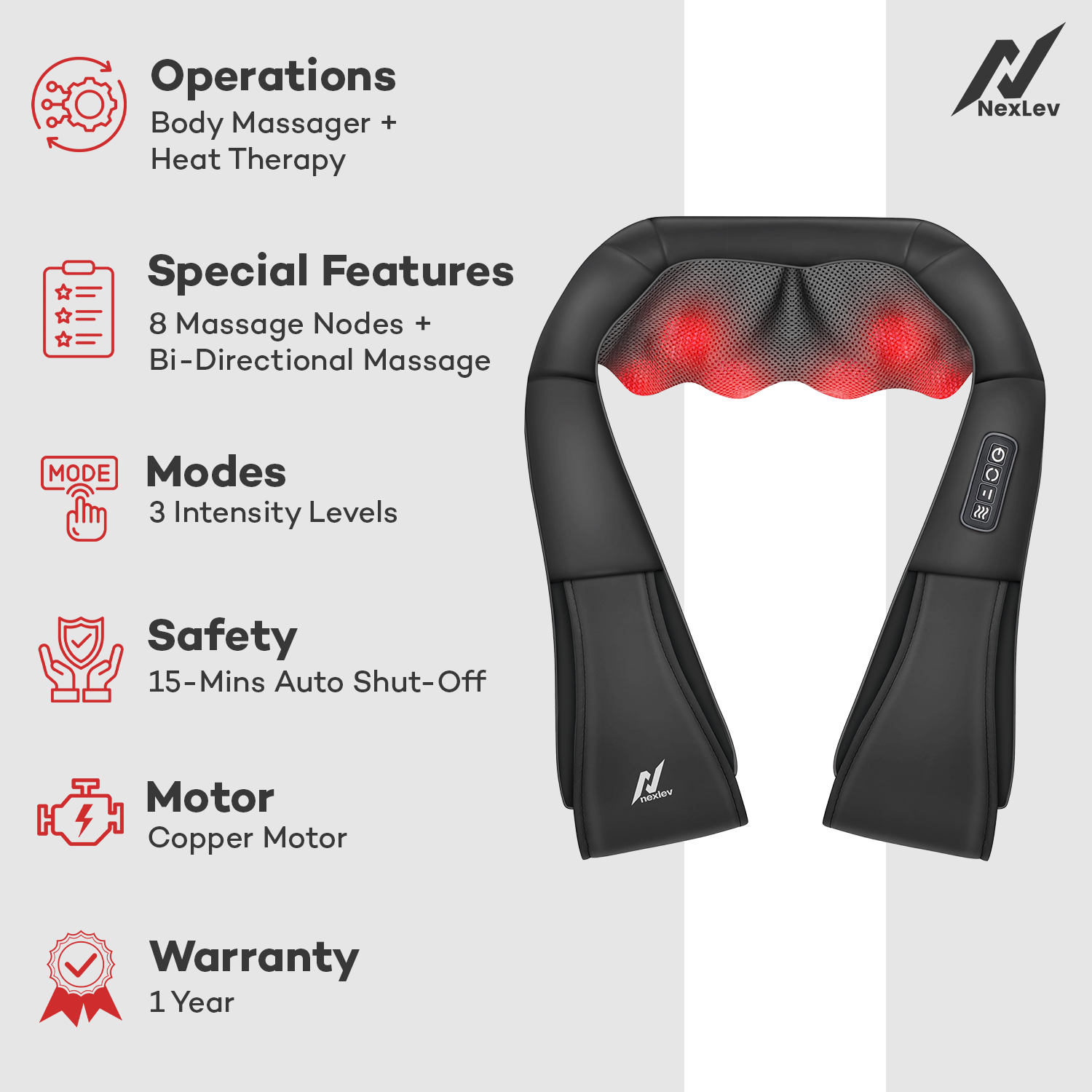 NexLev Neck & Back Massager | BM-02