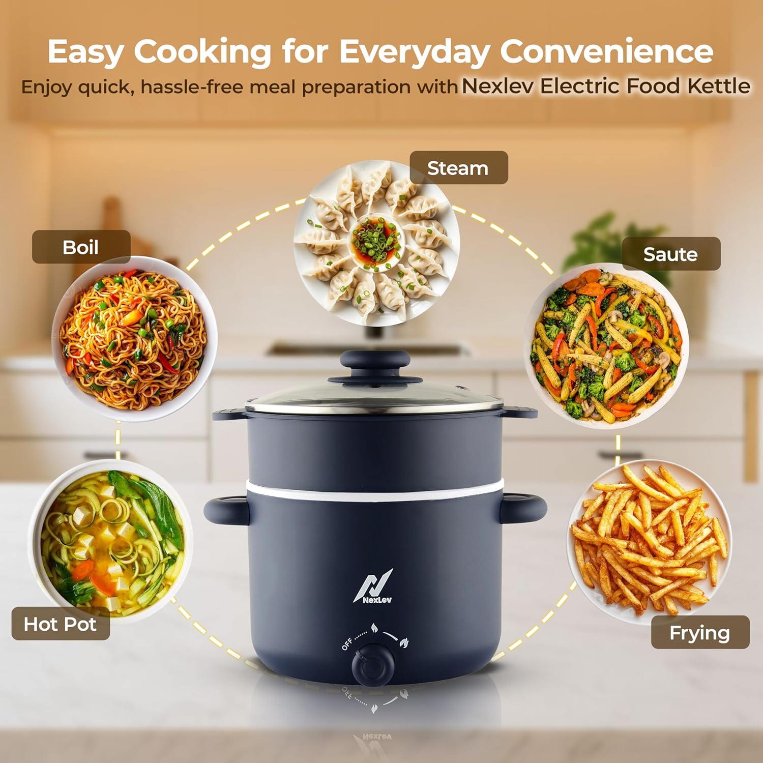 Nexlev Multipurpose Electric Food Kettle KE-02