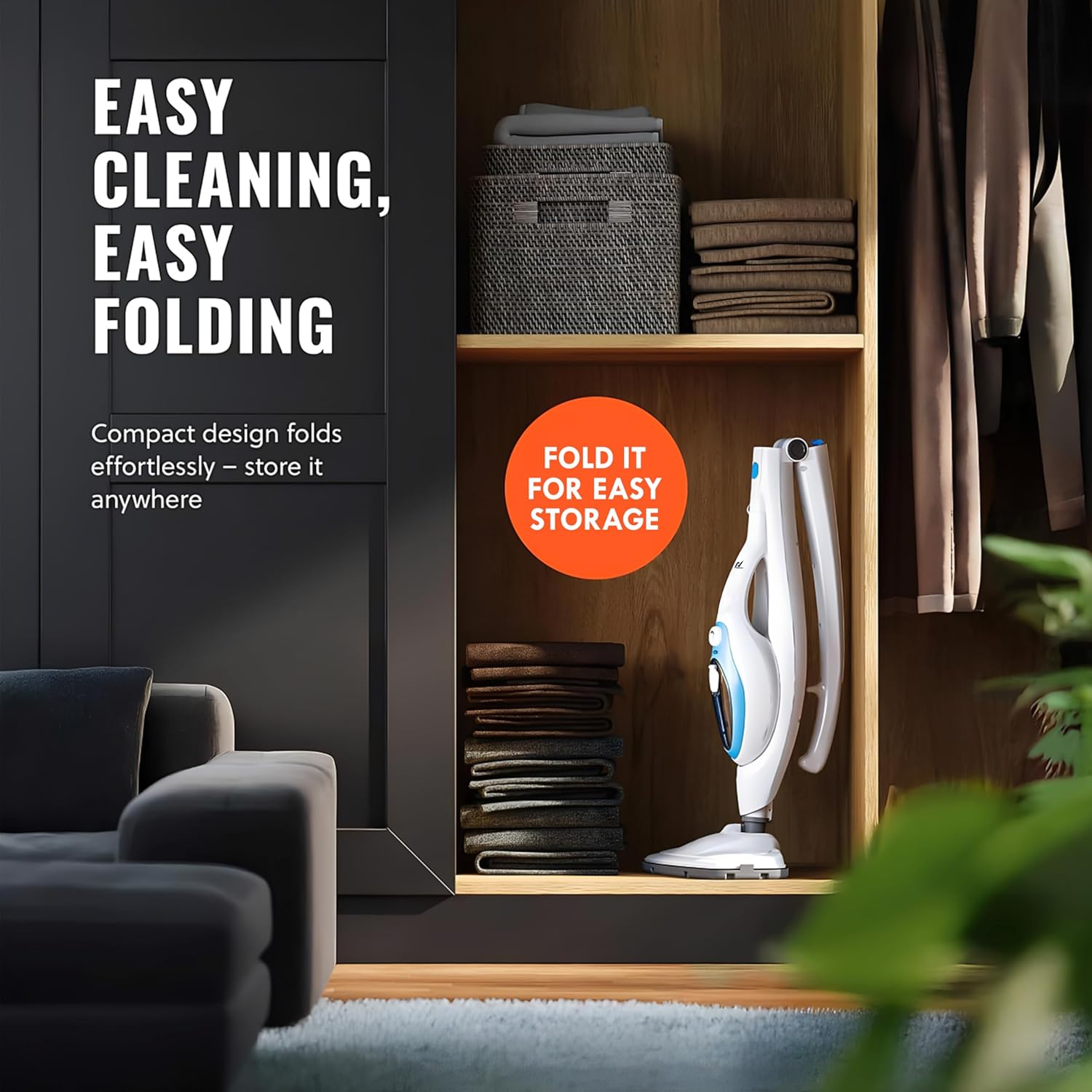 Nexlev 10-in-1 Foldable Steam Cleaner & Mop | 350ml Tank | 5M Cord | SC-04