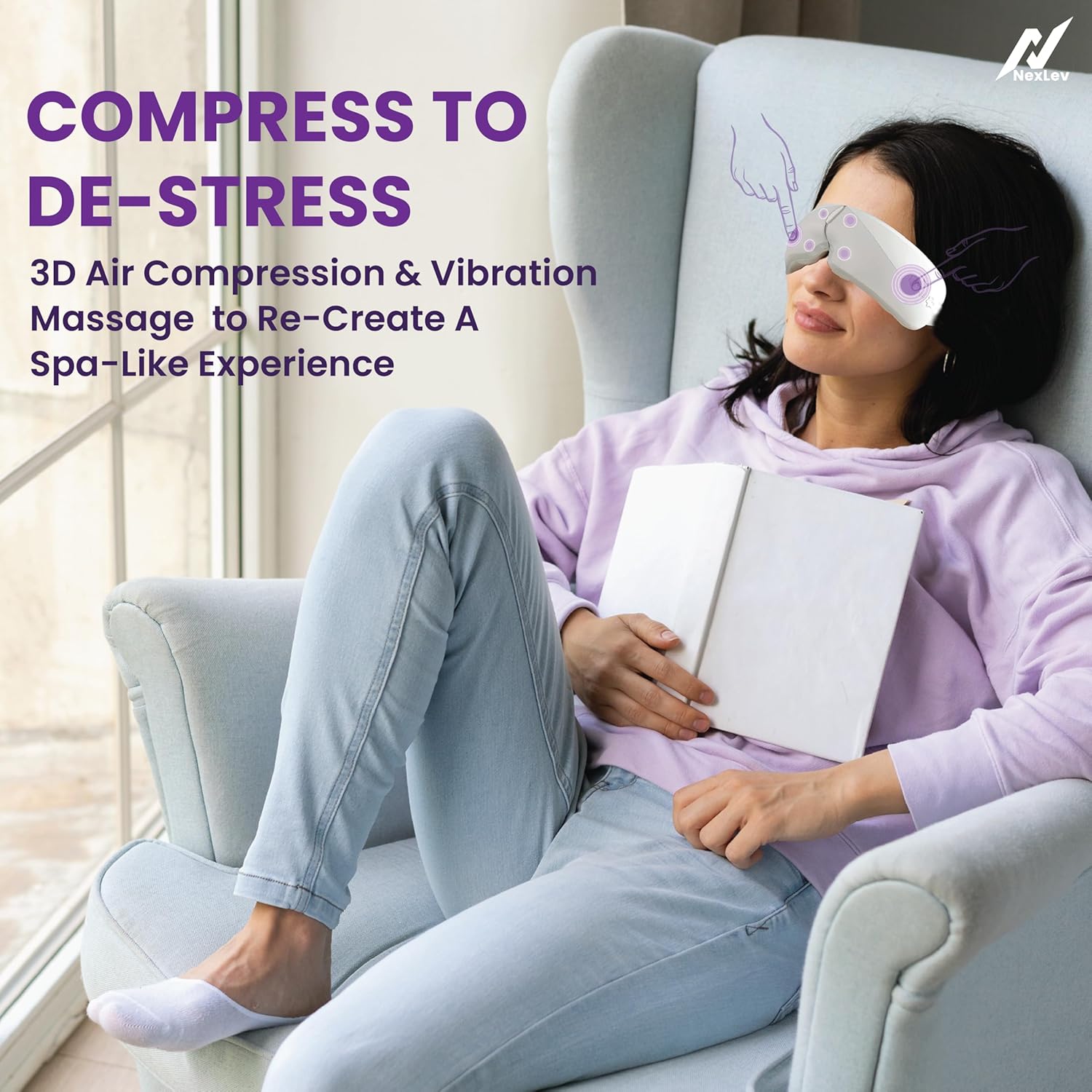 NexLev Air Compression Eye Massager EM-02