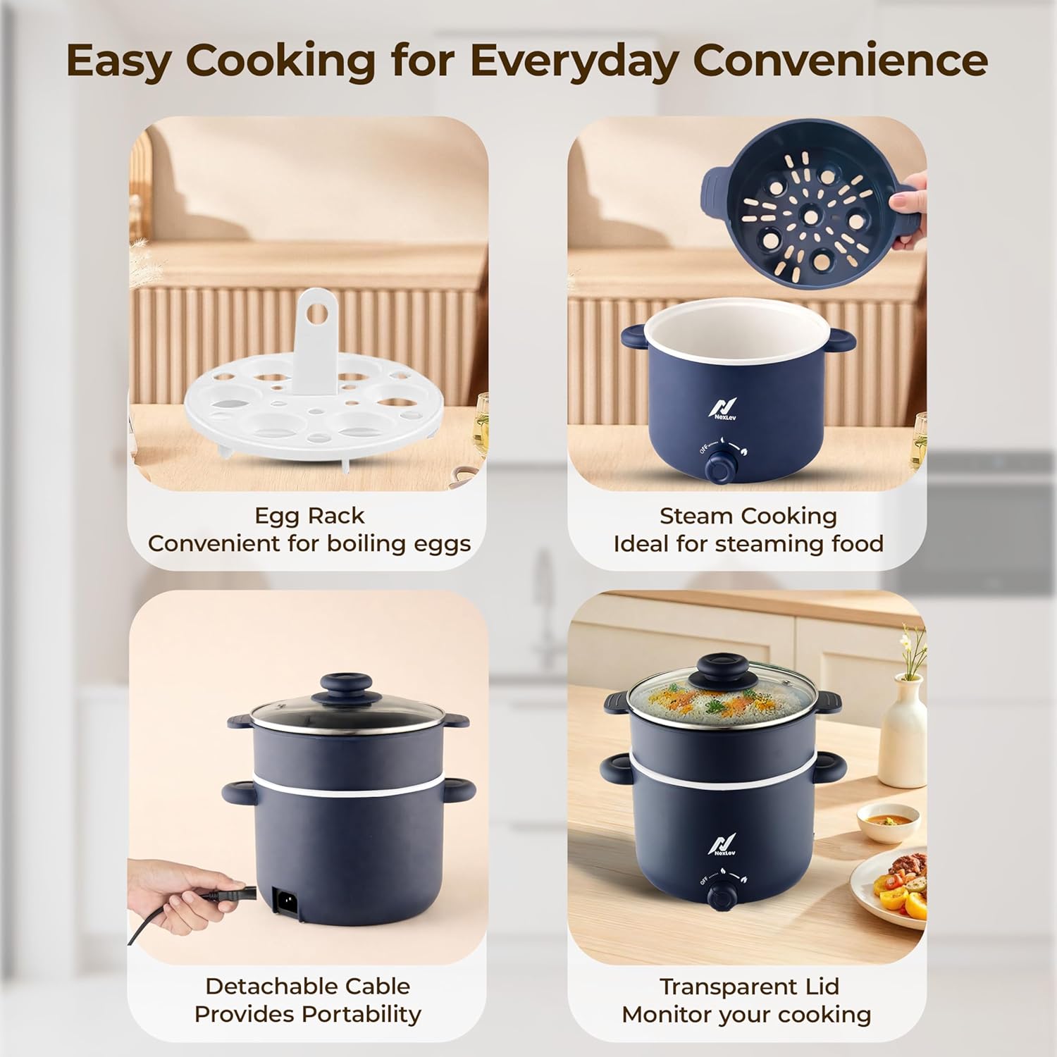 Nexlev Multipurpose Electric Food Kettle KE-02