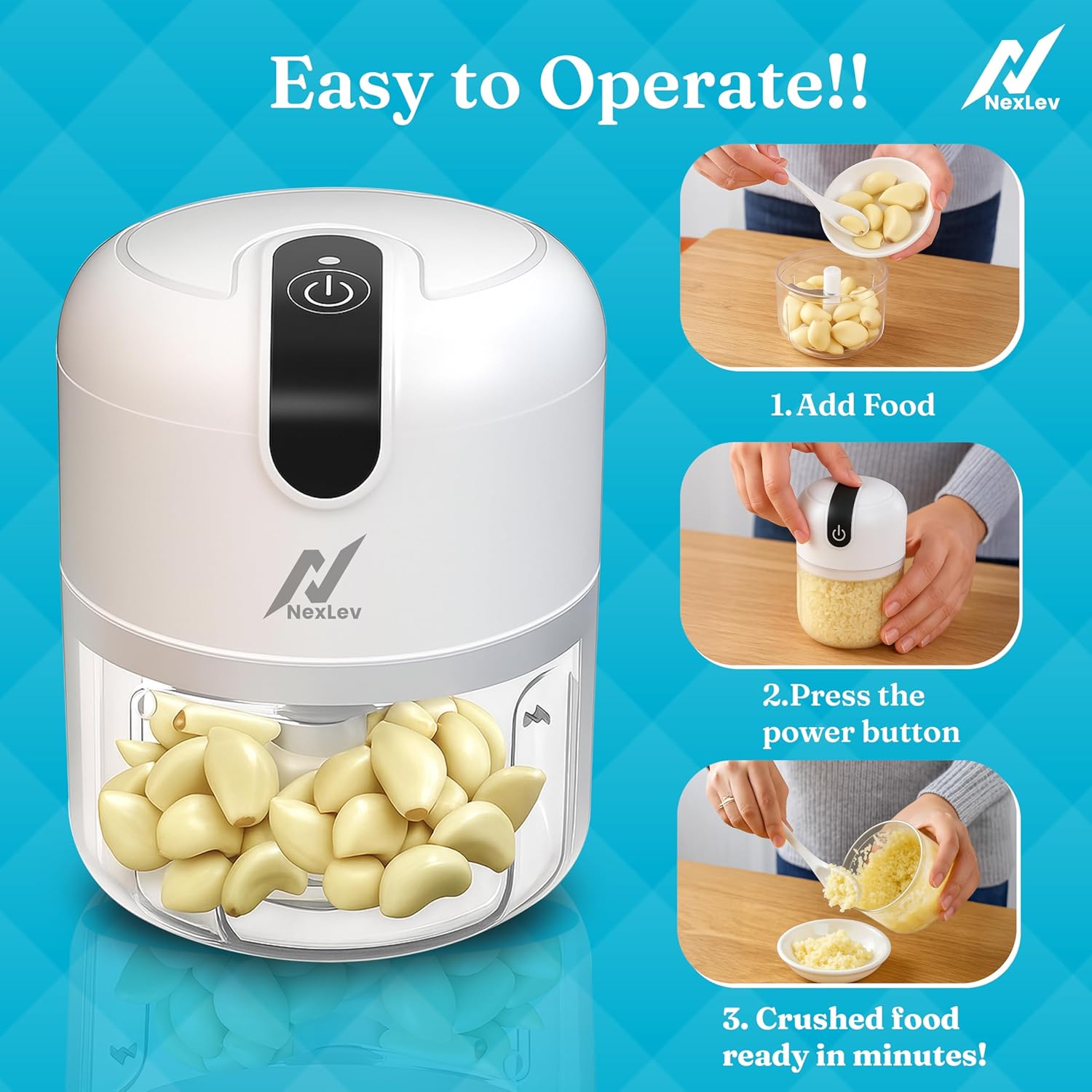NexLev Mini Electric Chopper MC-01
