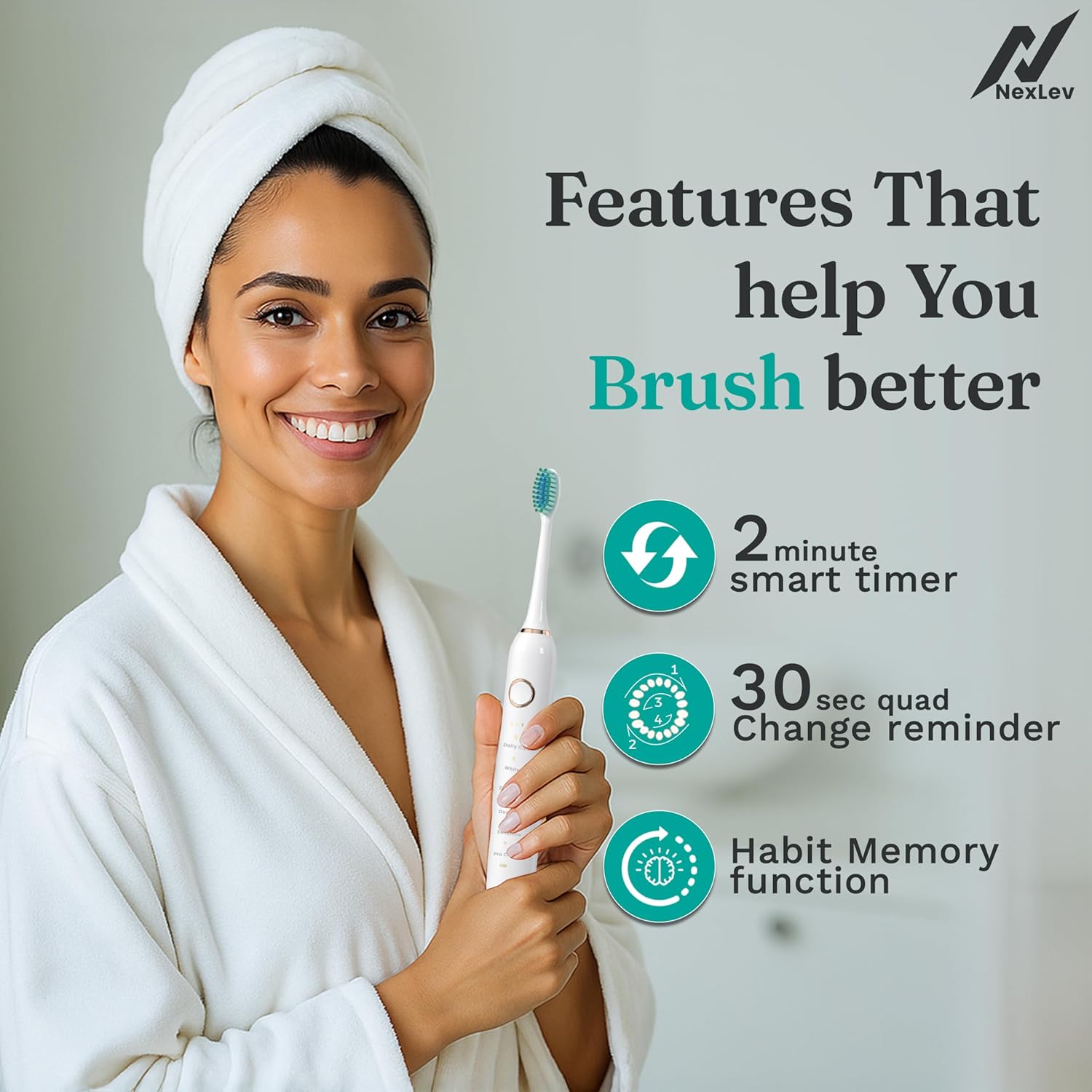 Nexlev Sonic Electric Toothbrush Sparkle Pro+ ETC-07