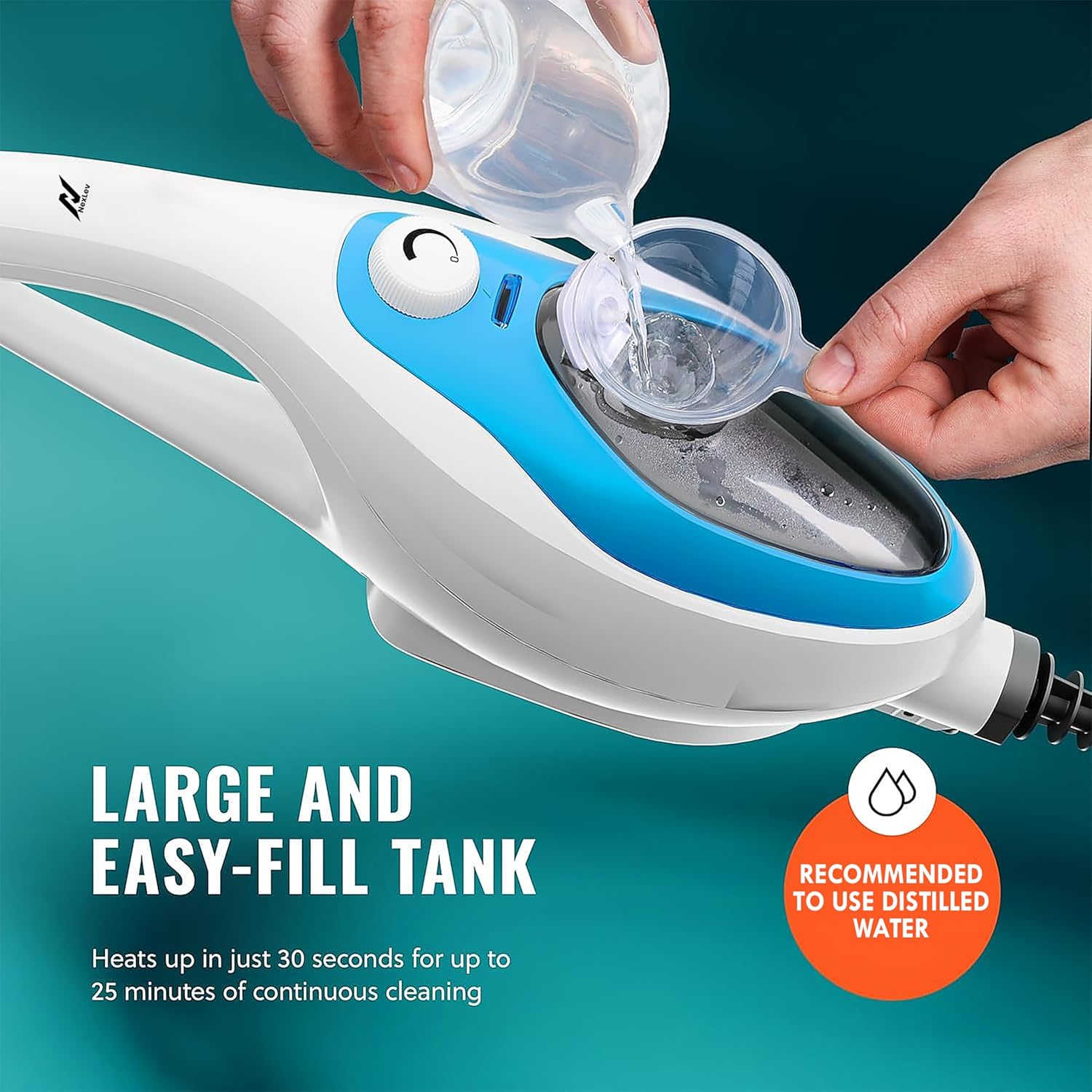 Nexlev 10-in-1 Foldable Steam Cleaner & Mop | 350ml Tank | 5M Cord | SC-04