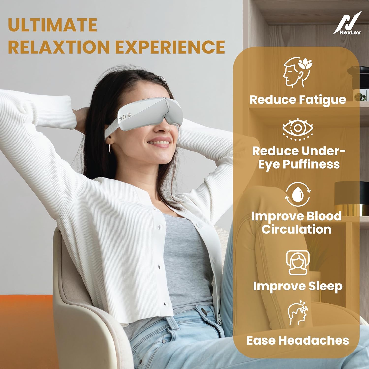 NexLev Eye Massager| 5 Massage Modes EM-01