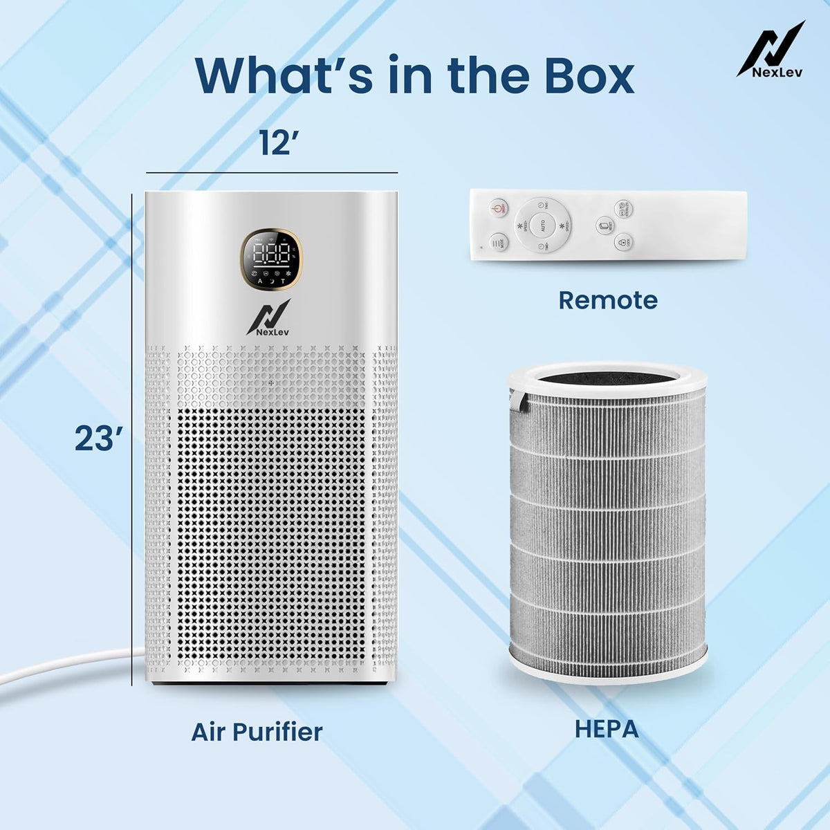 NexLev Professional 5 in 1 Air Purifier 650 Sq Ft | 8500 hr Filter Life | Remote Contol + WiFi | PM 2.5 Indicator | A6