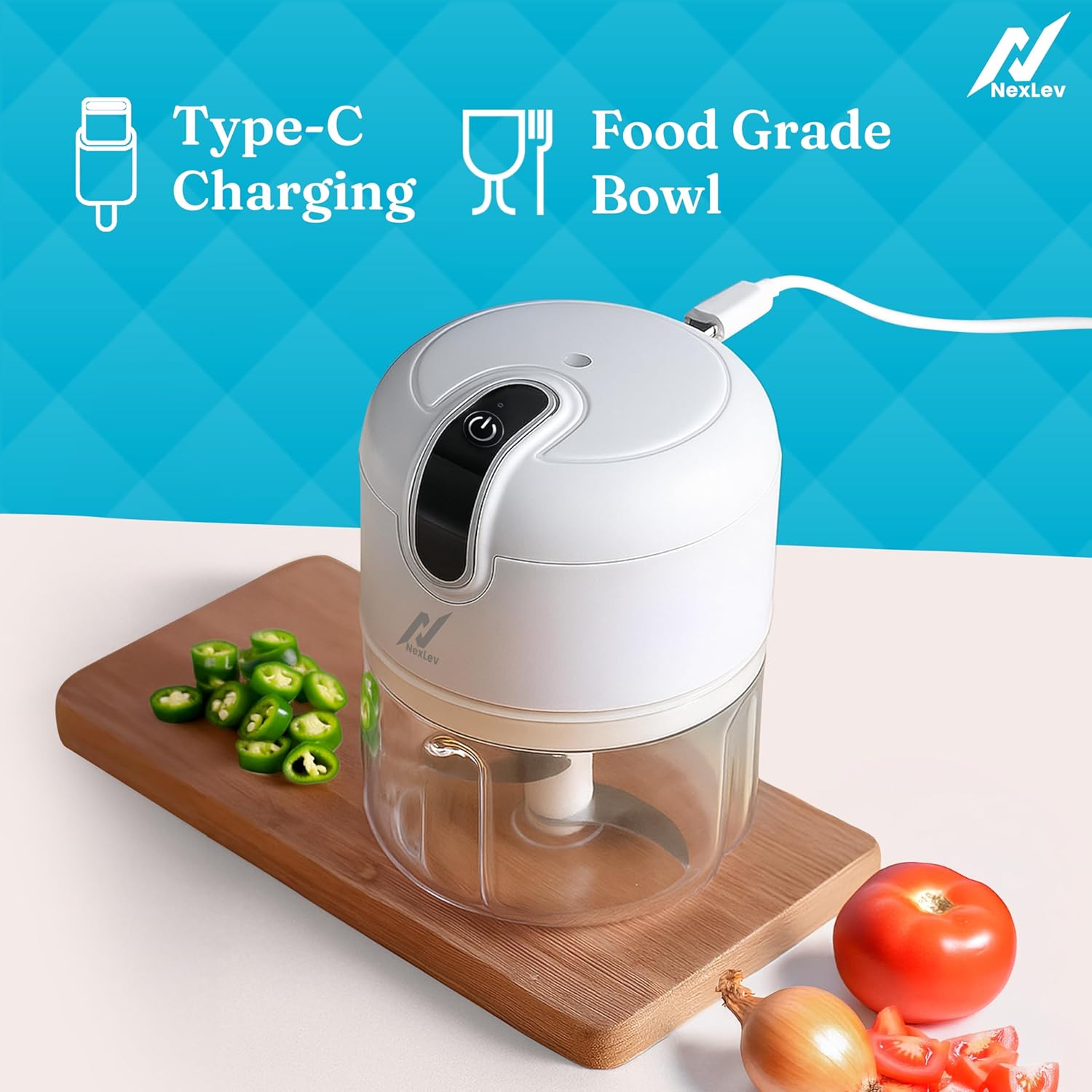 NexLev Mini Electric Chopper MC-01