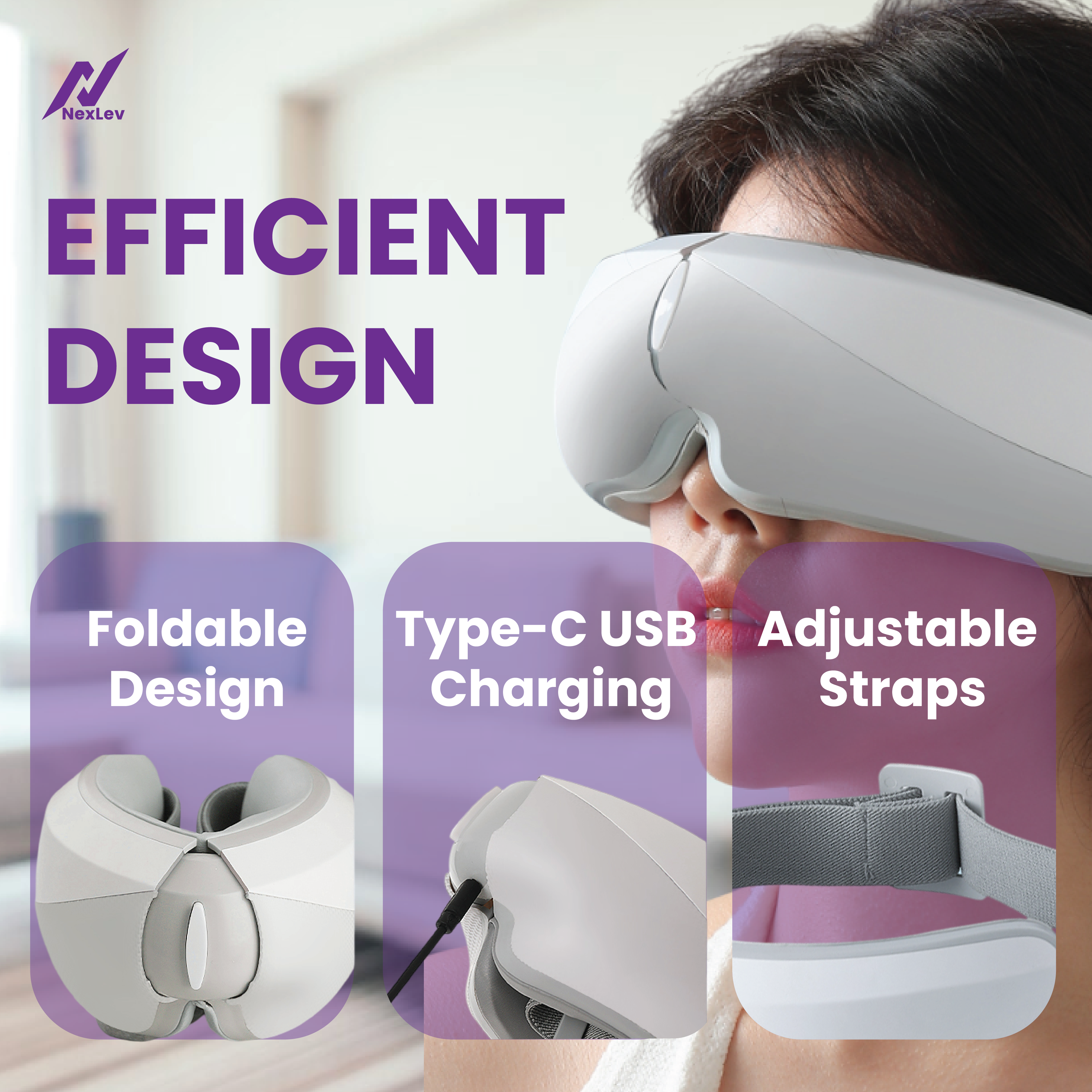 NexLev Air Compression Eye Massager EM-02