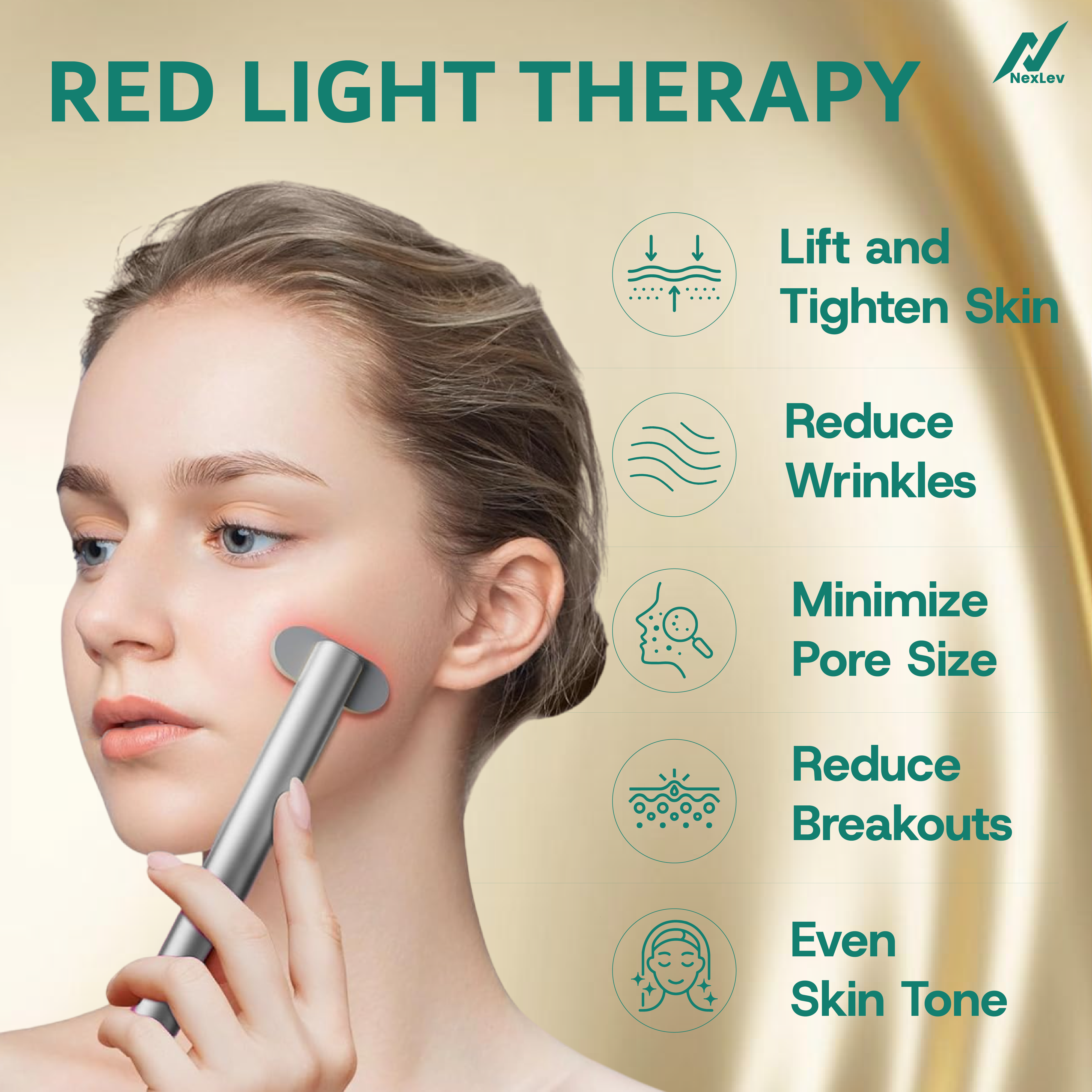 Nexlev Red Light Therapy Wand for Face and Neck | LE-06